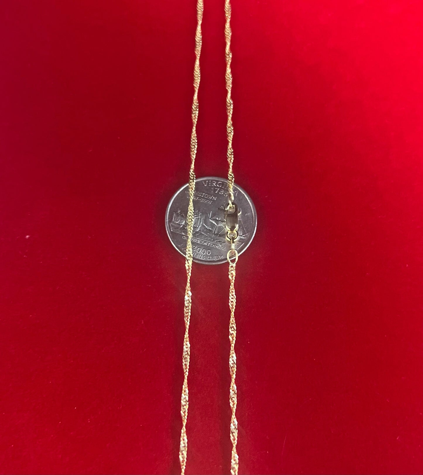 14K Real Solid Gold Diamond Cut Singapore Chain, 14K Yellow Gold Singapore Necklace , 14K 1.8mm Singapore Chain ,Real Gold Women Necklace