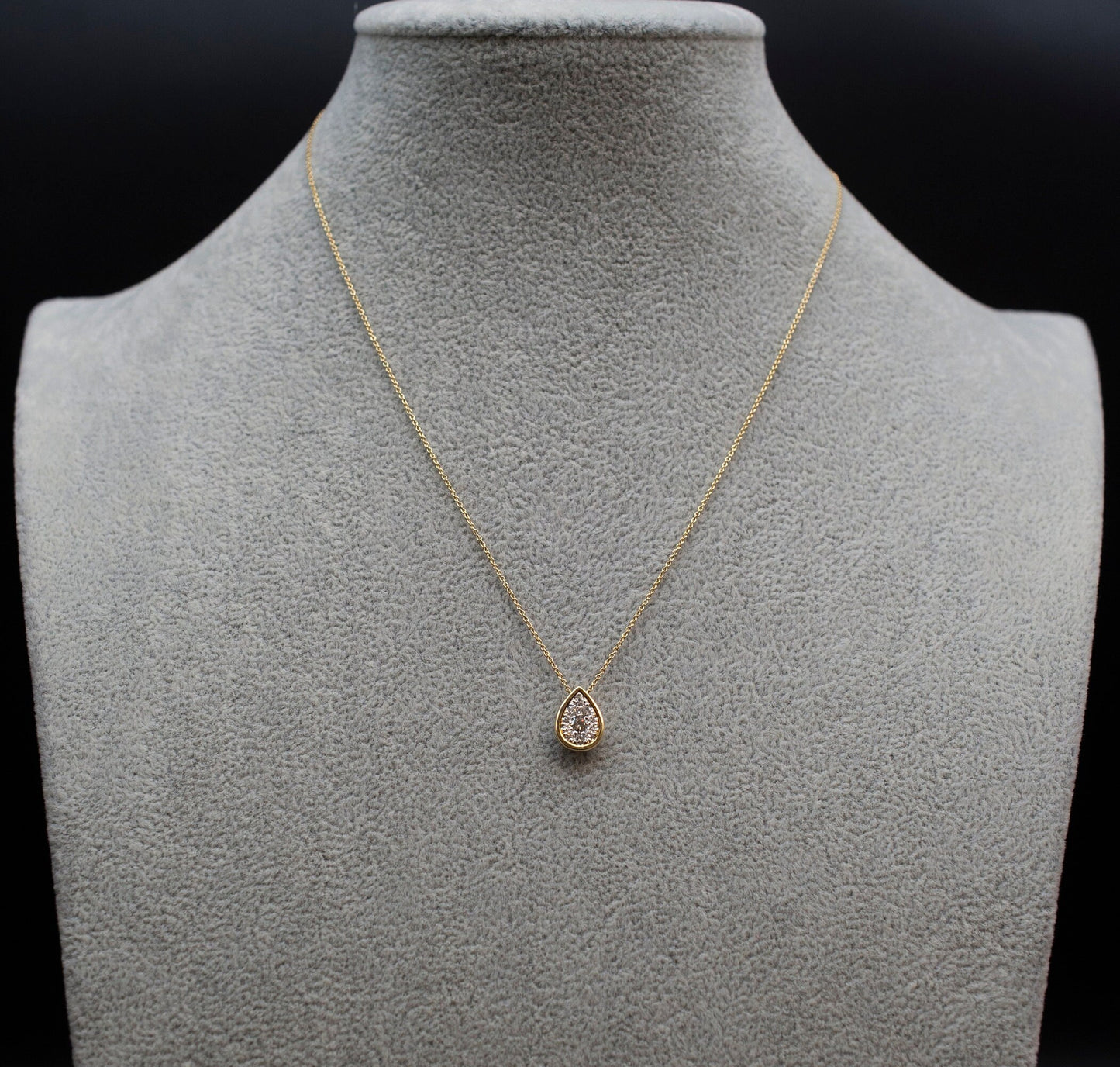 14k Solid Gold Natural Diamond Drop Necklace, 14K Gold Diamond Necklace , 14K Solid Gold Drop Necklace, 14k Real Diamond Women Necklace