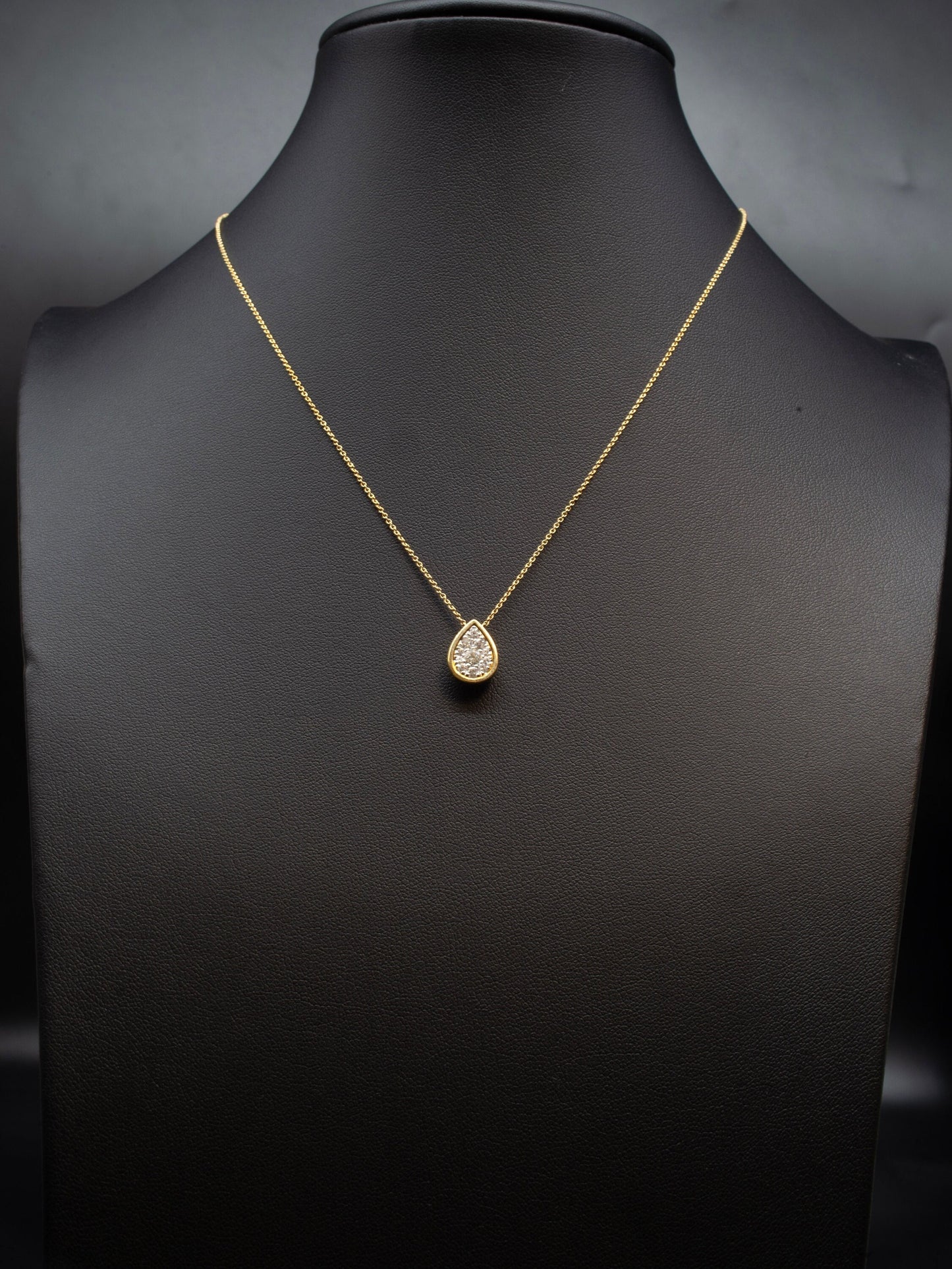 14k Solid Gold Natural Diamond Drop Necklace, 14K Gold Diamond Necklace , 14K Solid Gold Drop Necklace, 14k Real Diamond Women Necklace
