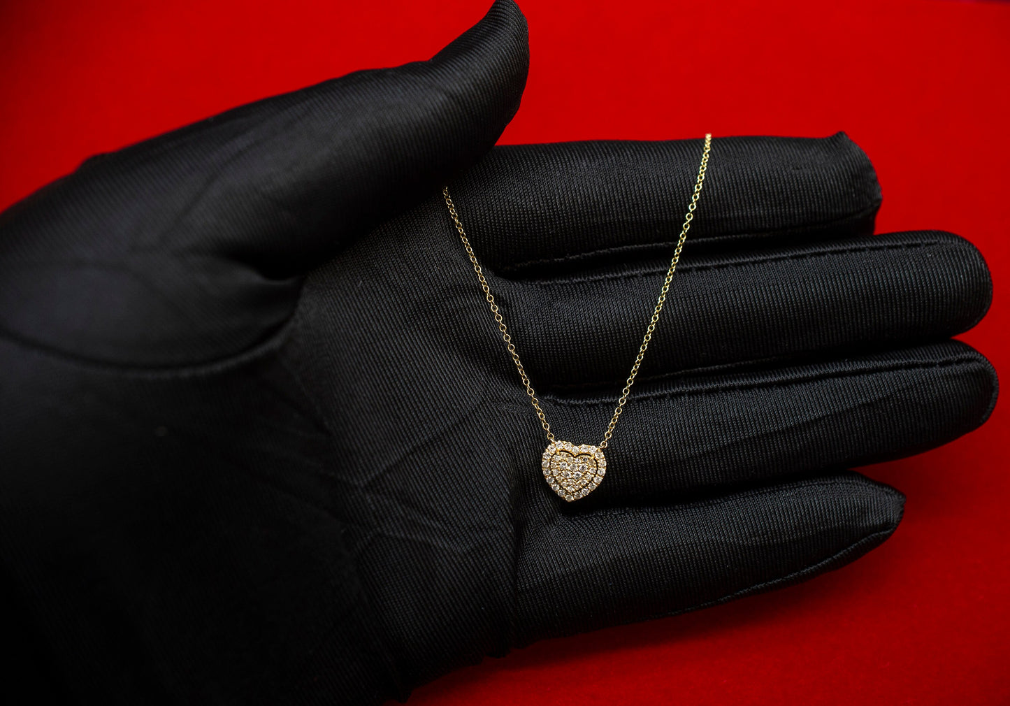 14k Solid Gold Natural Diamond Heart Necklace, 14K Gold Diamond Necklace , 14K Solid Gold Heart Necklace, 14k Real Diamond Women Necklace