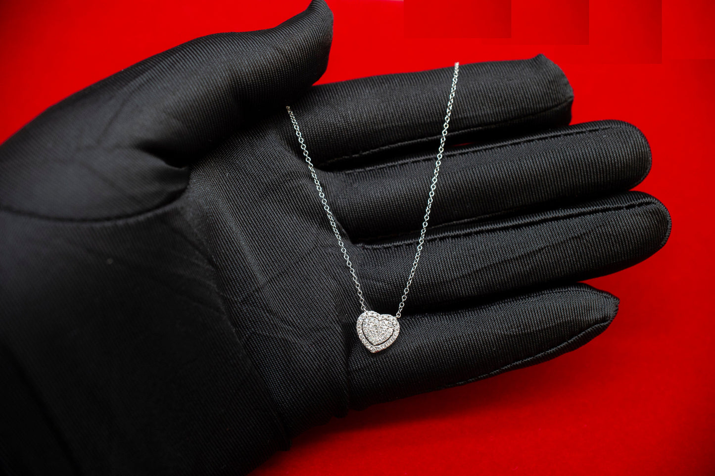 14k Solid Gold Natural Diamond Heart Necklace, 14K Gold Diamond Necklace , 14K Solid Gold Heart Necklace, 14k Real Diamond Women Necklace