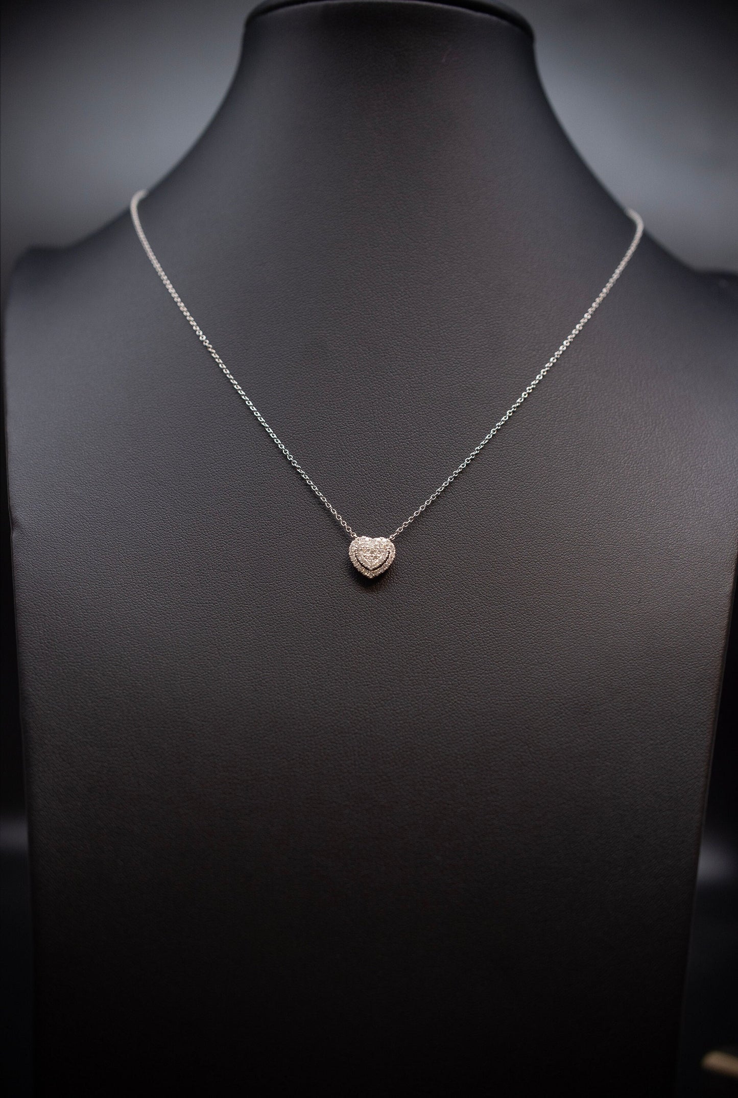 14k Solid Gold Natural Diamond Heart Necklace, 14K Gold Diamond Necklace , 14K Solid Gold Heart Necklace, 14k Real Diamond Women Necklace