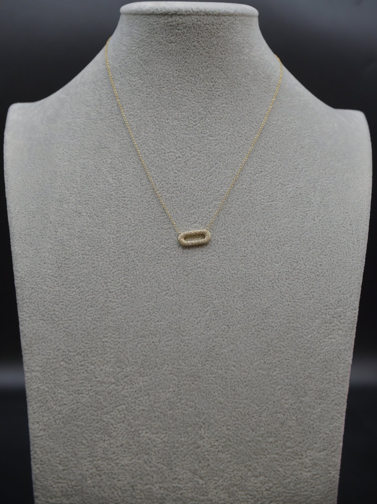14k Solid Gold Natural Paperclip Diamond Necklace, 14K Gold Diamond Necklace , 14K Yellow Gold Diamond Necklace, 14k Real Diamond Necklace