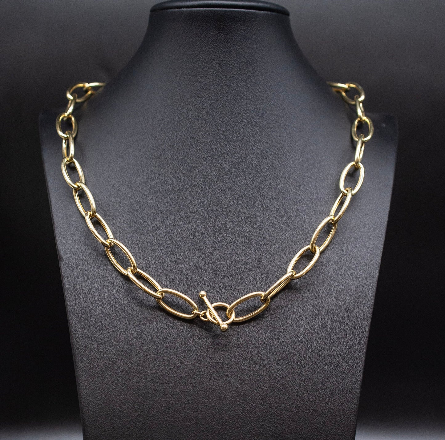 14k Real Solid Gold Oval Link Chain, 14k Gold 12mm Oval Link Necklace and Bracelet, 14k Yellow Gold Chunky Link Chain, 14k Oval Link Chain