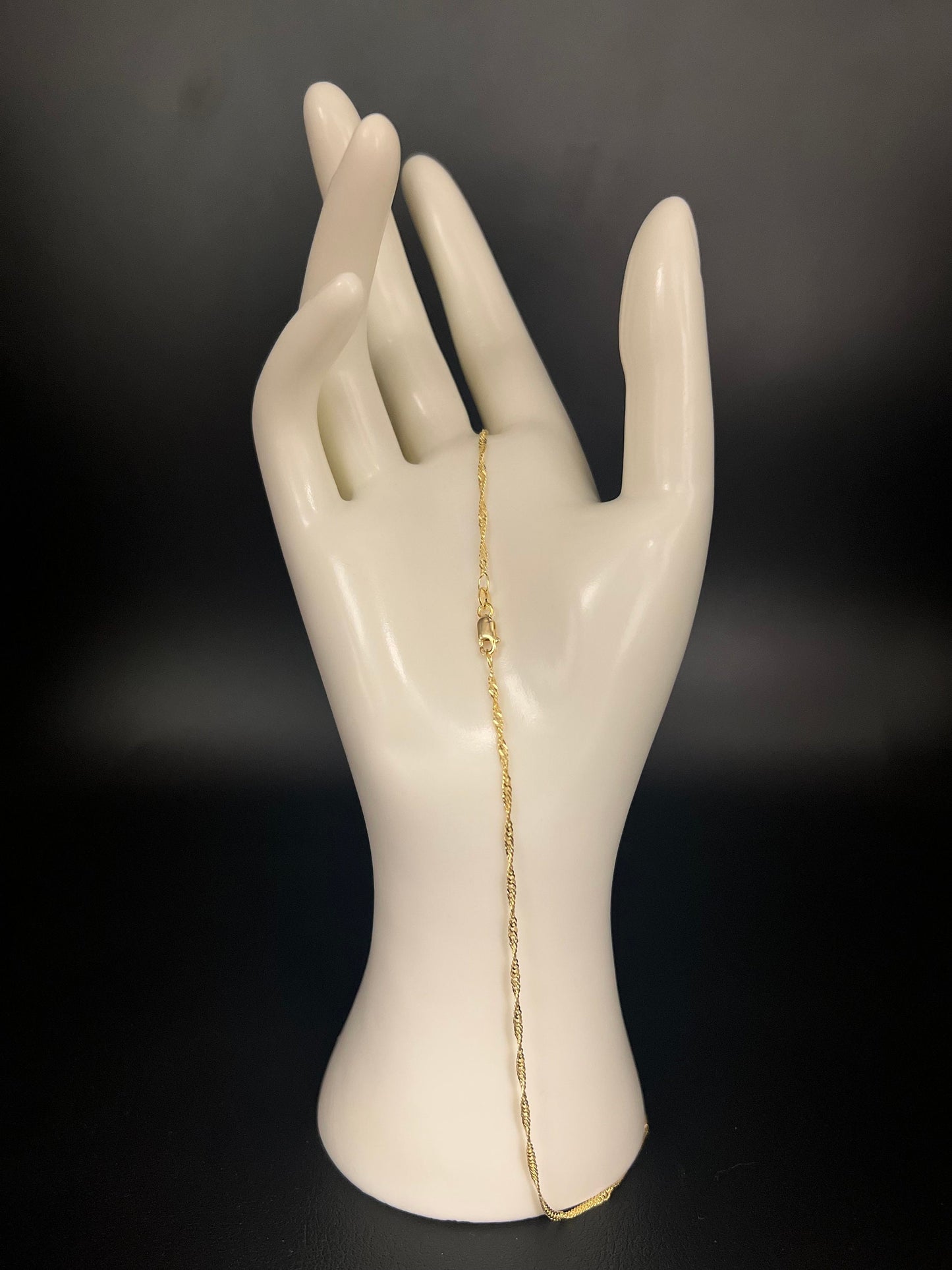 14K Real Solid Gold Diamond Cut Singapore Chain, 14K Yellow Gold Singapore Necklace , 14K 1.8mm Singapore Chain ,Real Gold Women Necklace