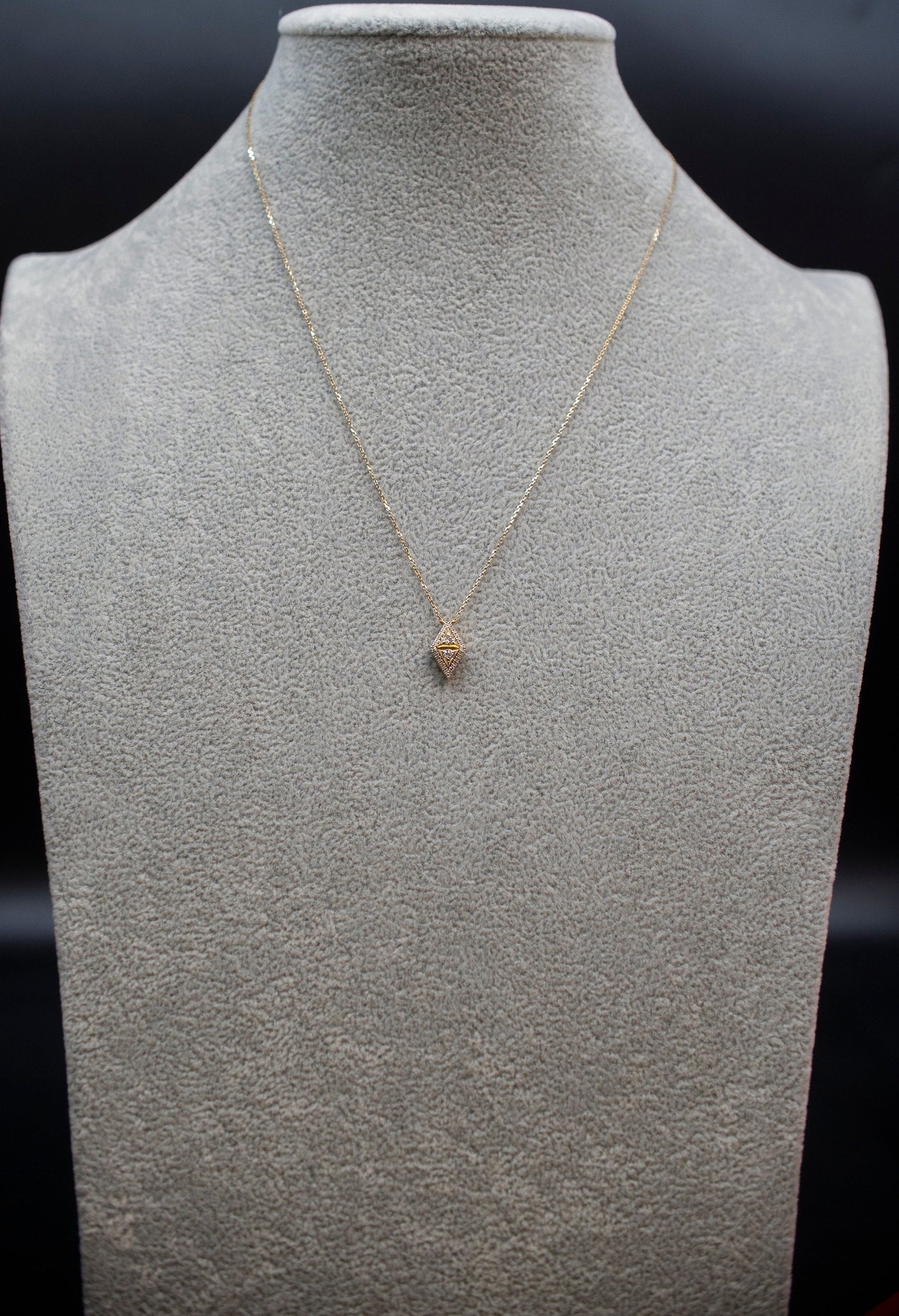 14k Solid Gold Natural Diamond Shape Diamond Necklace, 14K Gold Diamond Necklace , 14K Gold Diamond Necklace, 14k Real Diamond Necklace