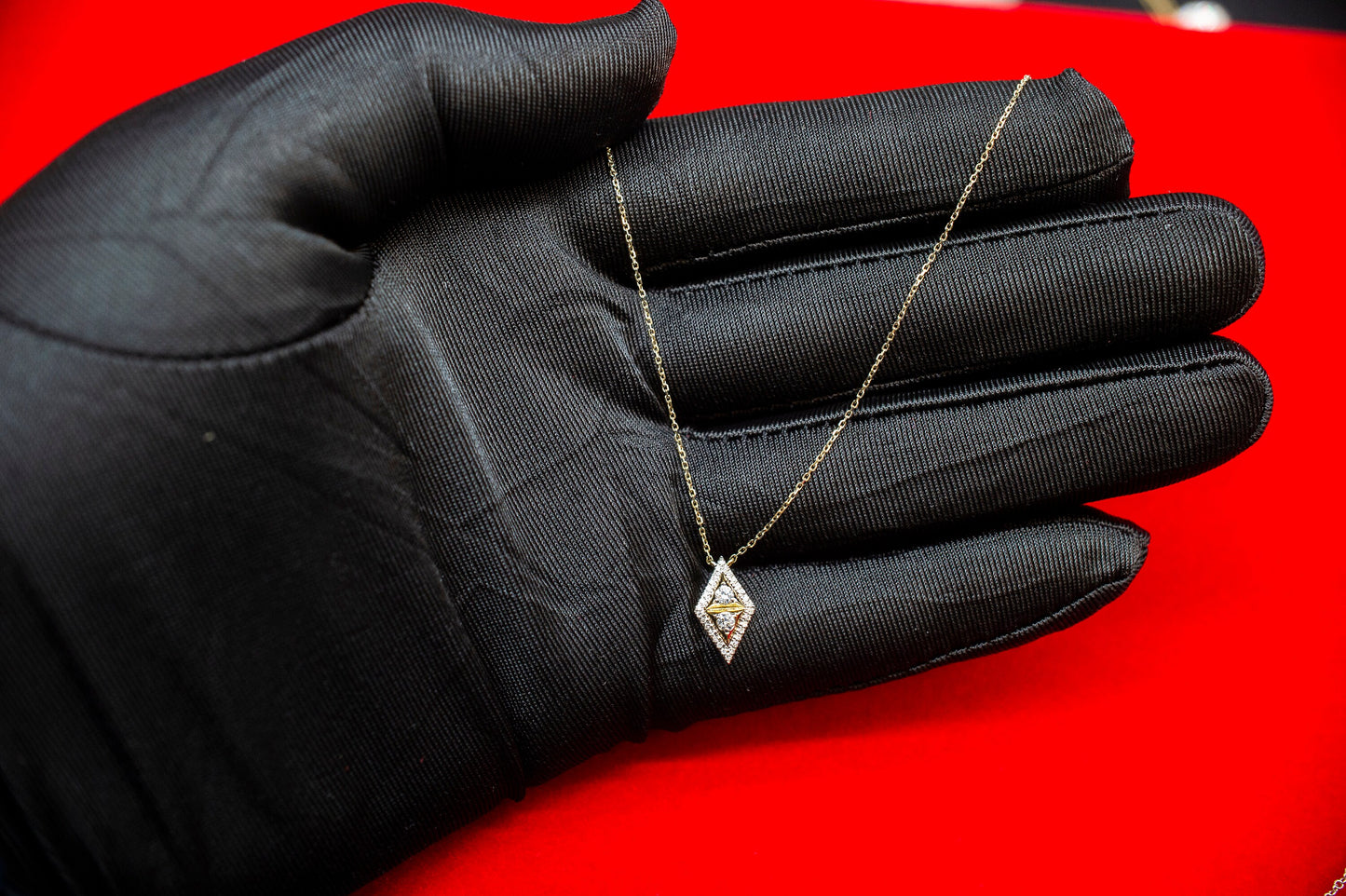 14k Solid Gold Natural Diamond Shape Diamond Necklace, 14K Gold Diamond Necklace , 14K Gold Diamond Necklace, 14k Real Diamond Necklace
