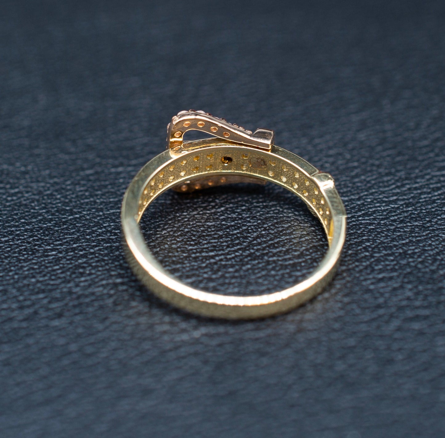 14k Real Solid Yellow Gold Belt Ring, 14k Solid Gold Women Dainty Ring, Belt Symbol Gemstone Gold Ring for Women, Gift, Gold Ring