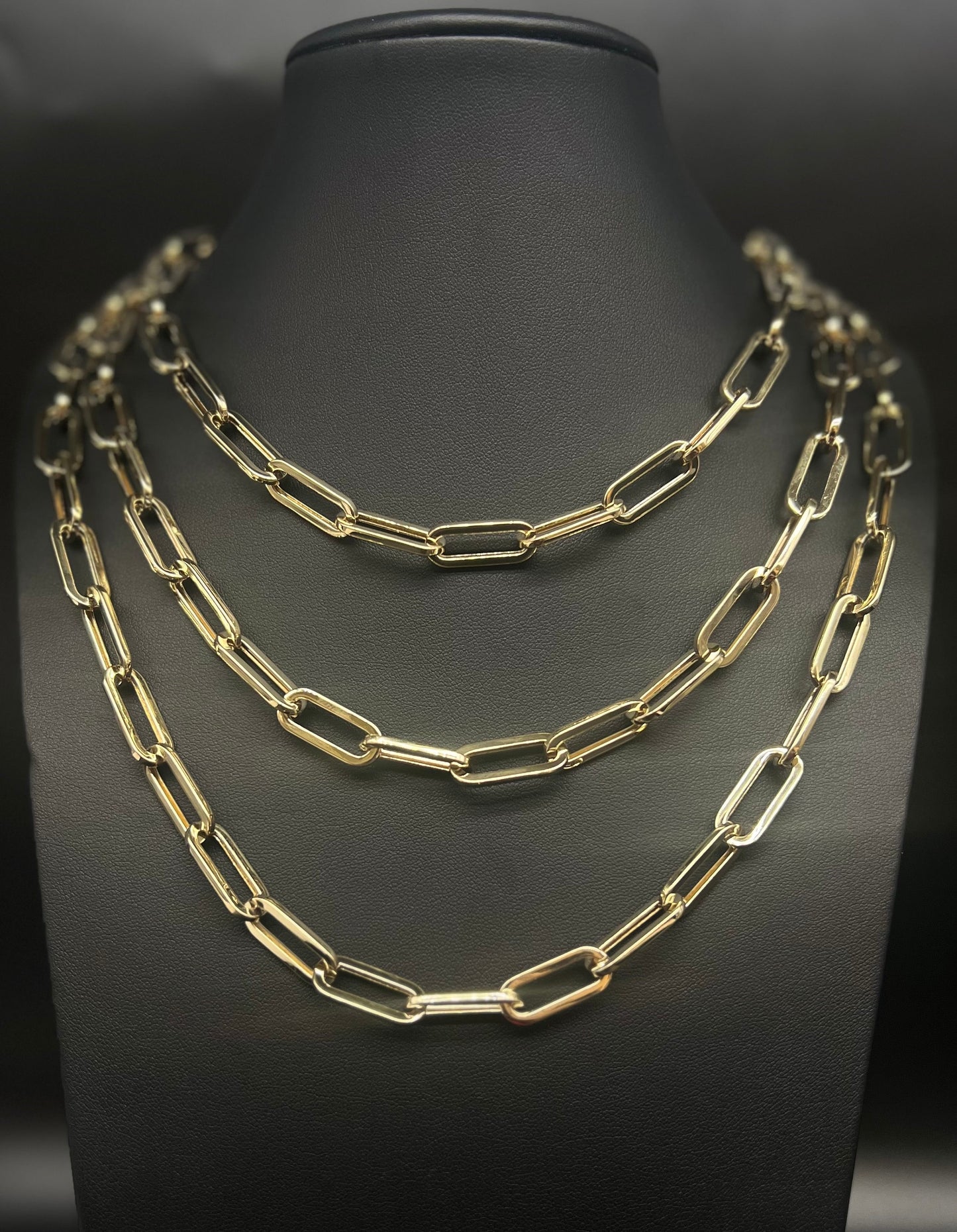 14k Real Yellow Gold Heavy Paperclip Chain Necklace 9mm Women,Man ,Real 14k Yellow Gold Chunky Paperclips,Heavy 14k gold Paperclips Chain