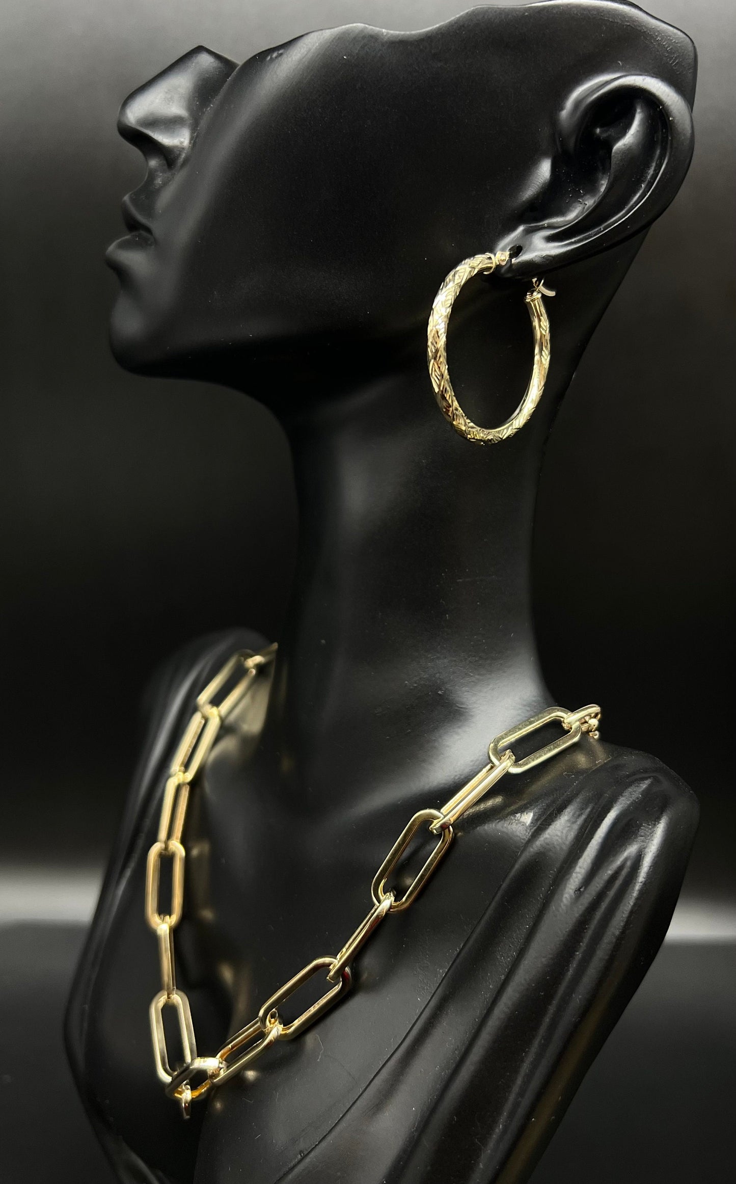 10k Real Yellow Gold Diamond Cut Hoop Earrings, 3mm Thickness, Shinny Gold Hoop Earrings,Mother's Day Gift