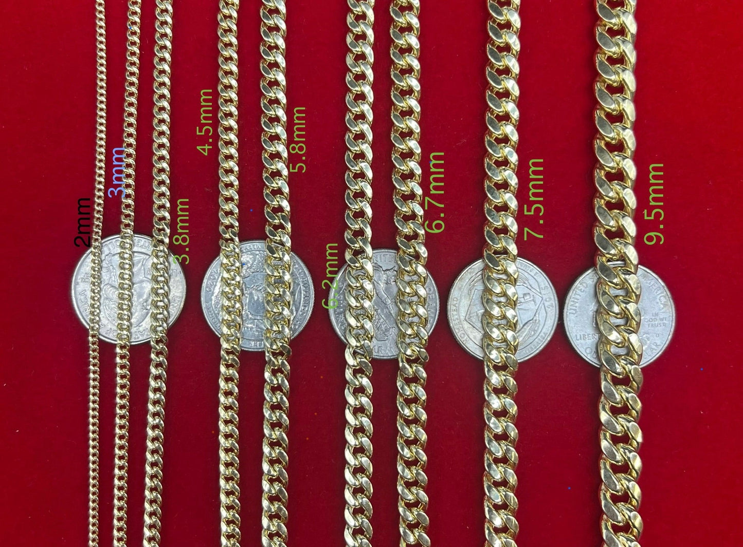10K Real Gold Miami Cuban Chain Bracelet , 10k Yellow Gold 3-11.5 mm Men and Women,10K Gold Chain,10k Real Gold Miami Cuban Bracelet
