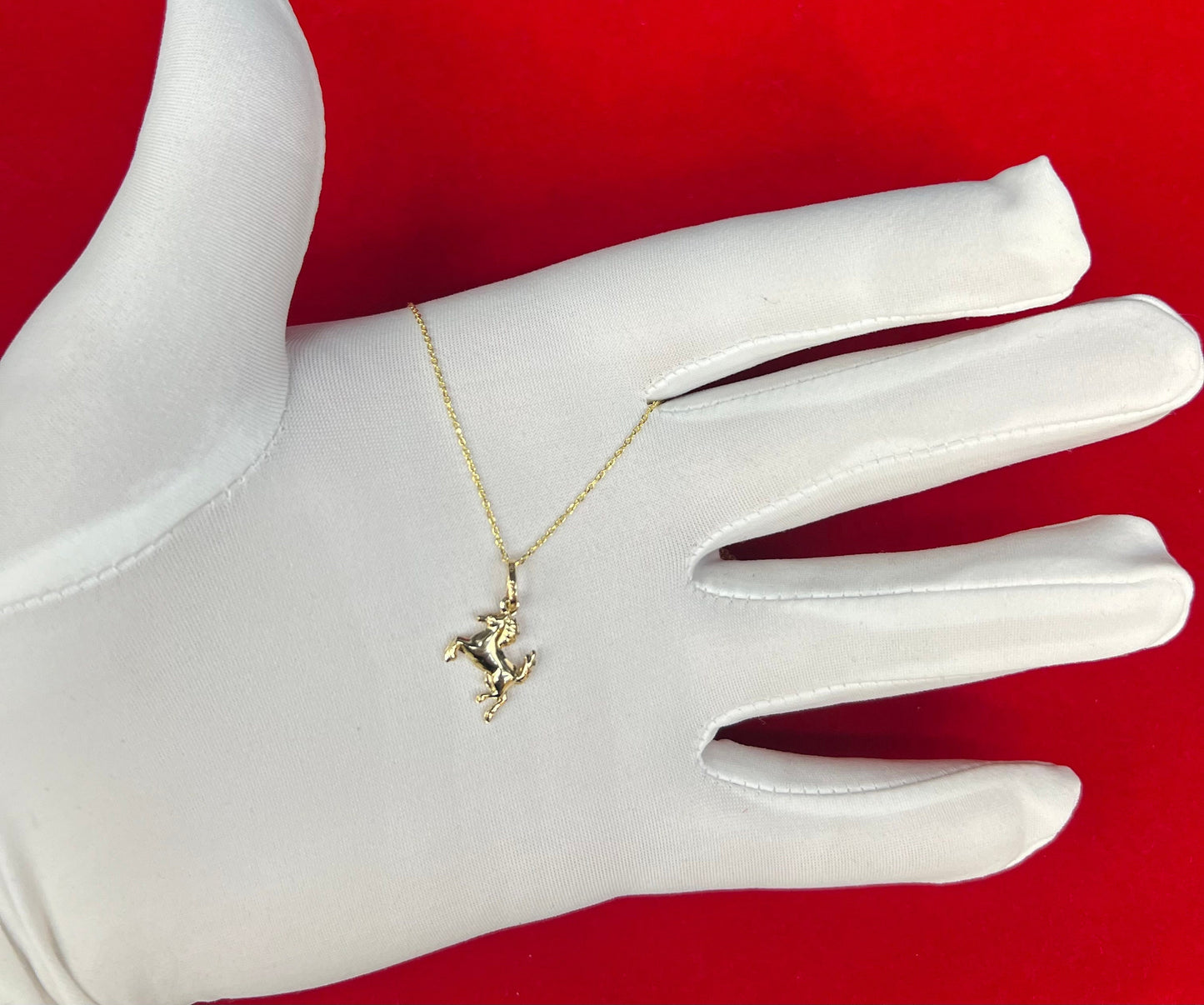 14k Real Gold Unicorn Pendant Necklace, with 14k Solid Gold 1mm Cable Chain, Horse Charm, Unicorn Pendant, Real Gold Horse Pendant