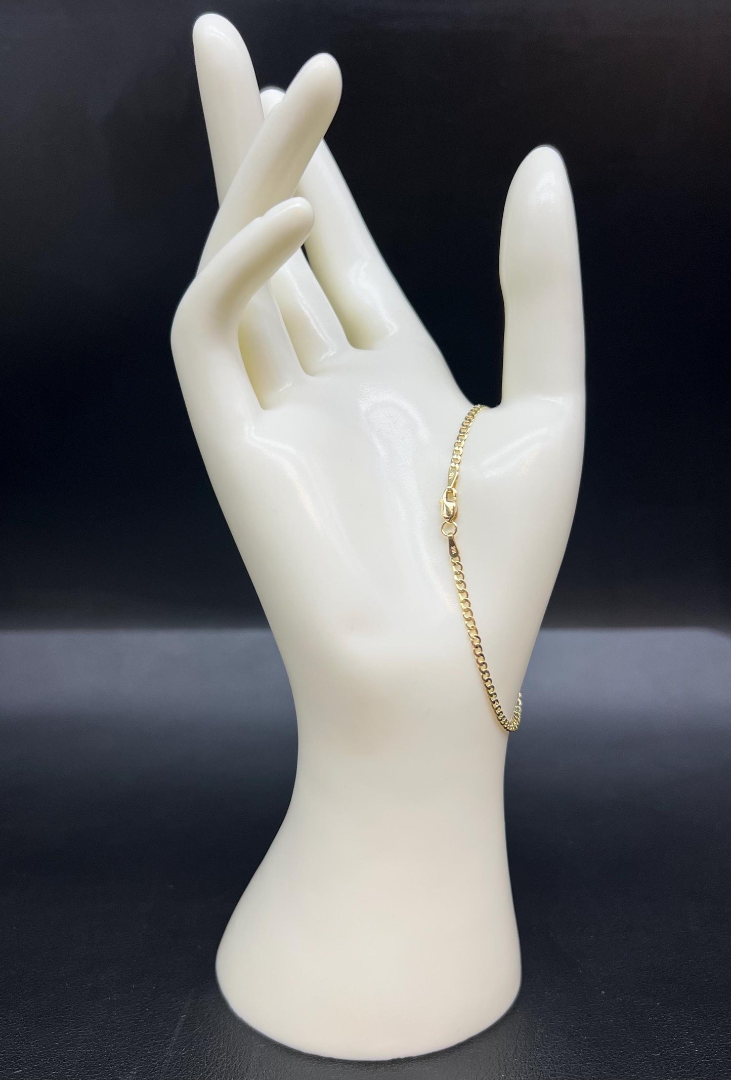10k Yellow Gold 2.2mm - 11mm Cuban Curb Chain Bracelet, Real 10K Gold Bracelet, Men and Women,10k Real Gold Bracelet,Cuban Cuban Bracelet