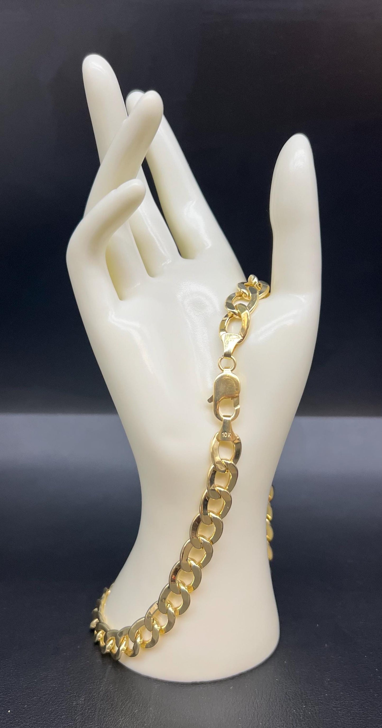 10K Real Yellow Gold Cuban Curb Link Chain, 10k 2.2mm - 11mm Cuban Curb Chain,10k Real Gold Chain Men and Women, 10k Gold Chain Necklace