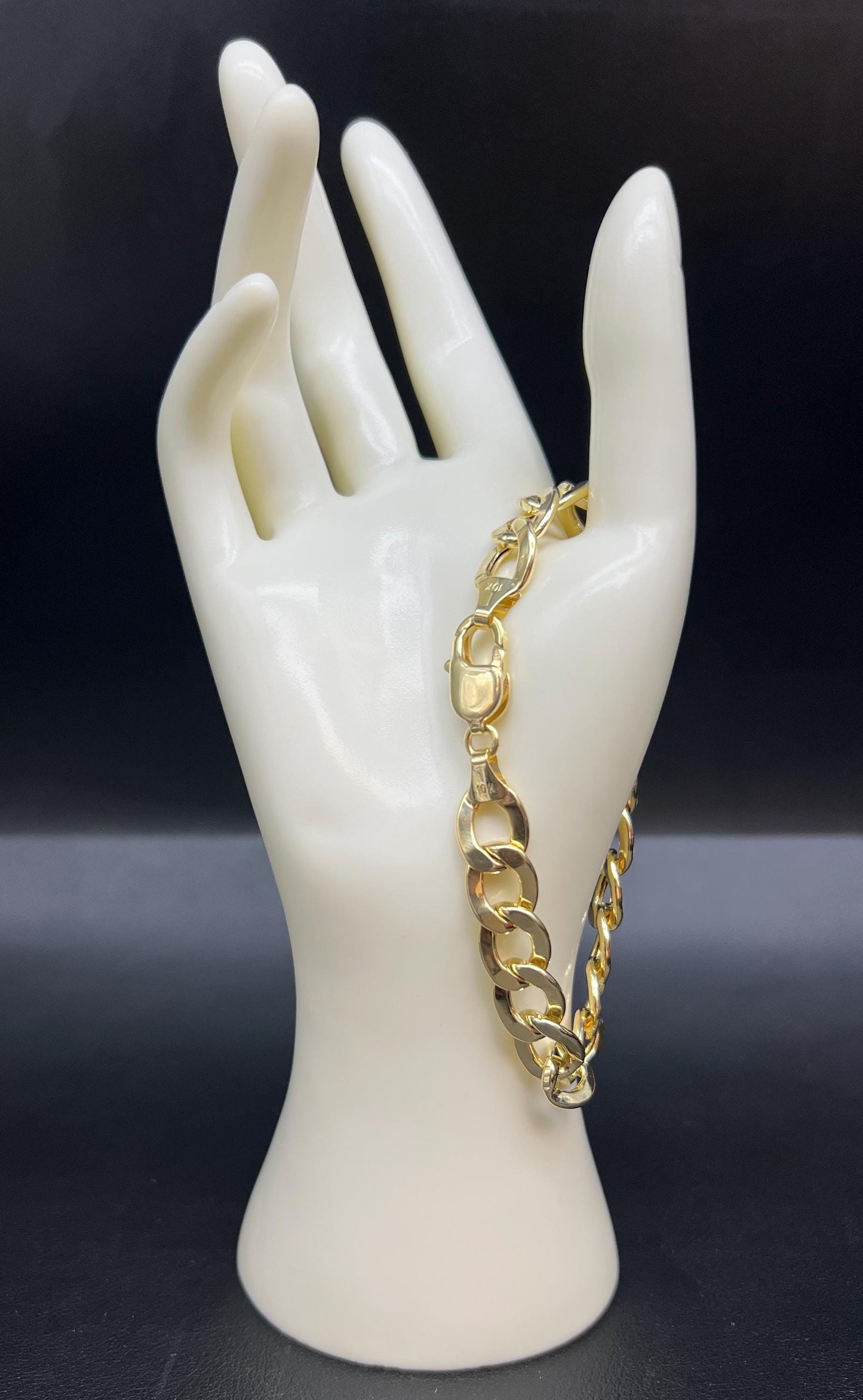 10k Yellow Gold 2.2mm - 11mm Cuban Curb Chain Bracelet, Real 10K Gold Bracelet, Men and Women,10k Real Gold Bracelet,Cuban Cuban Bracelet