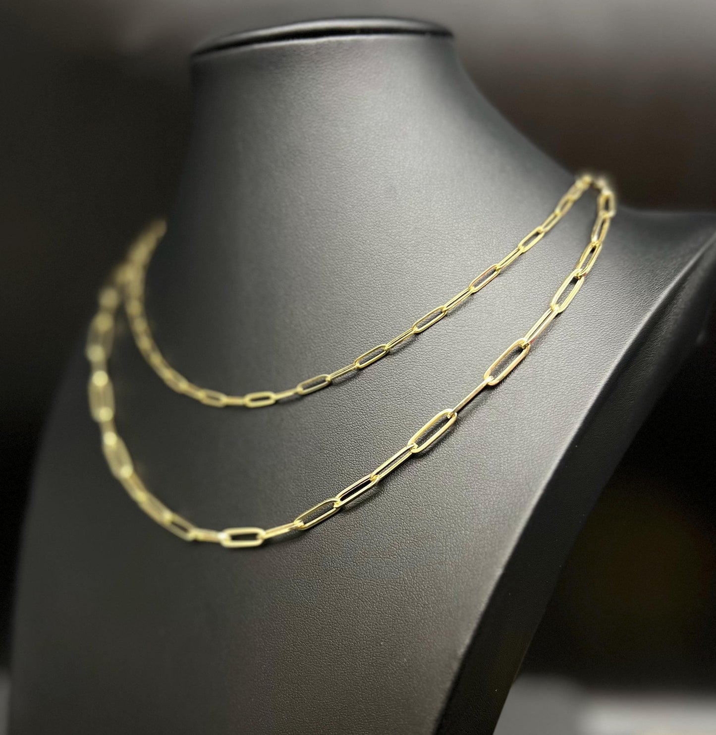 10K Real Yellow Gold Paperclip Chain Necklace and Bracelet,10k 2.3mm, 3mm, 4.5mm Real Gold, 10k Gold Paperclips Chain,10K Fancy Paperclips