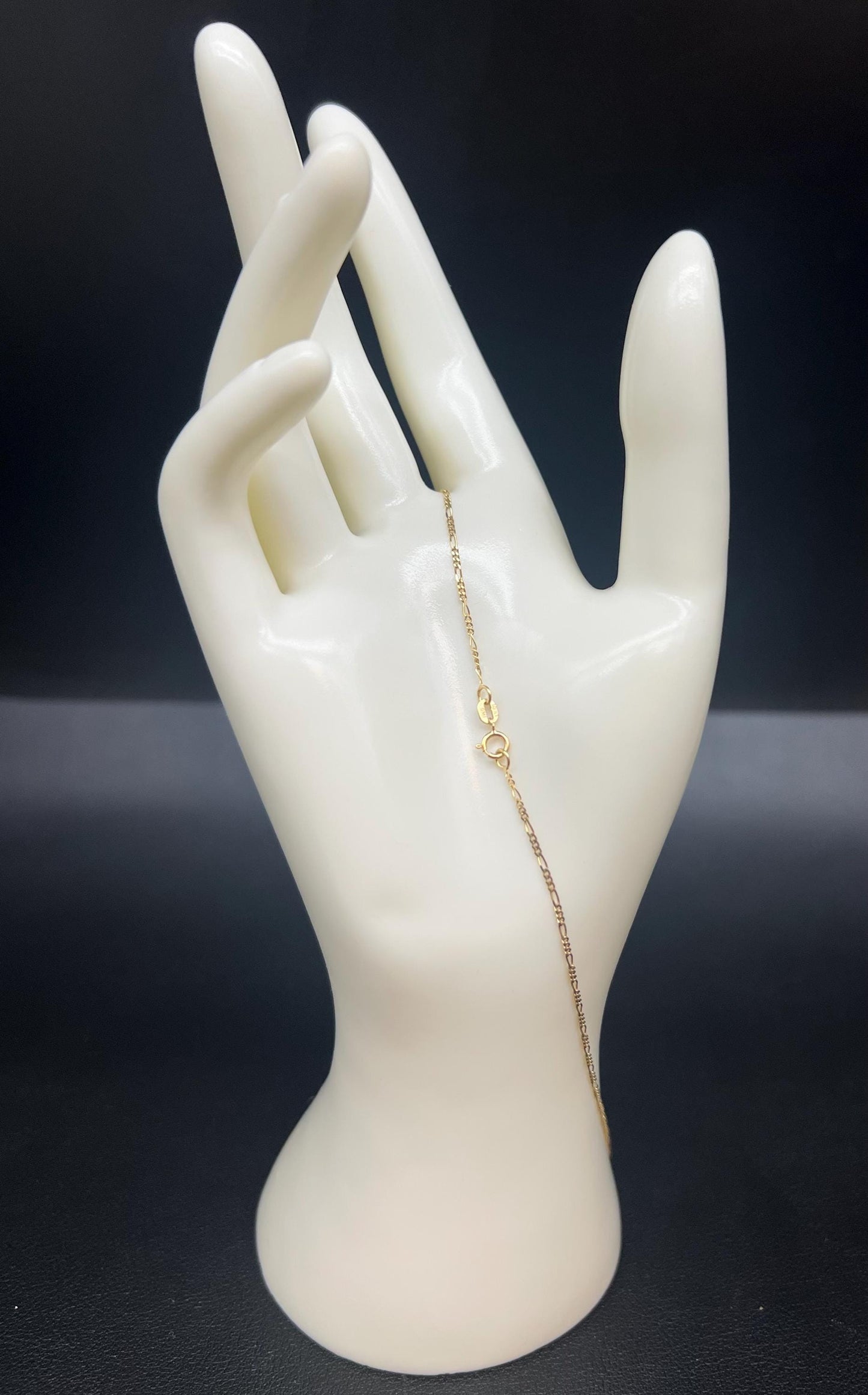 10K SOLID Yellow Gold Figaro Chain Necklace, 1 MM, 16- 24 inches, 10k Solid Figaro Chain, Real 10k Gold Chain, 10k Real Gold Figaro Necklace