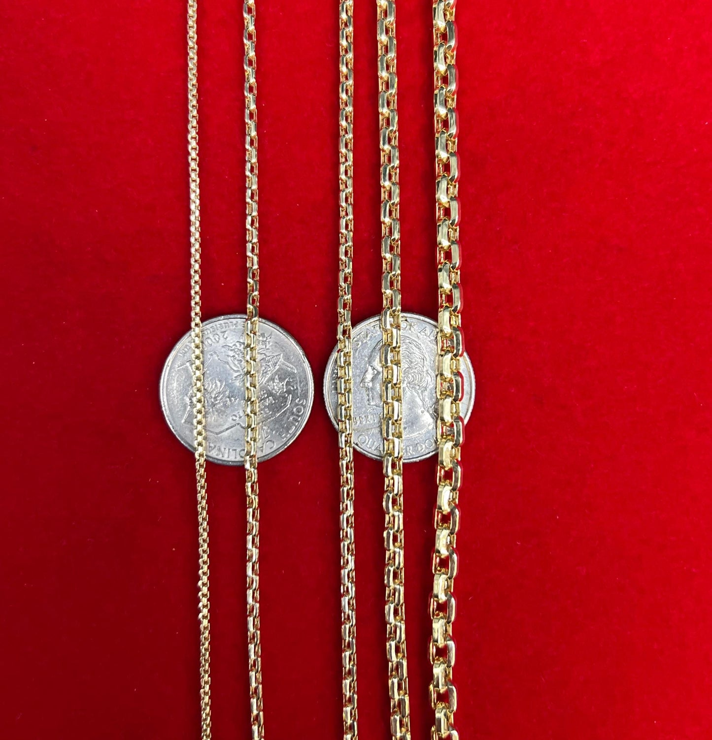 Solid 10K Real Gold Rolo Chain, 10k Diamond Cut Round Rolo Chain, 10k Rolo Necklace, 10k Chunky Round Box Chain, Women and Men Chain