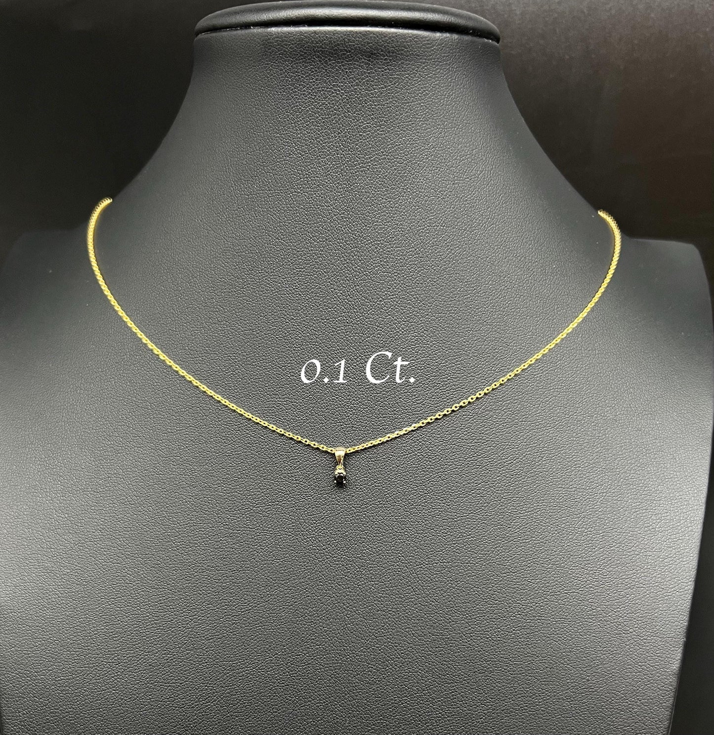 14k Solid Gold Natural Black Diamond Pendant, 14K Solid Gold 0.1 - 1.6 Carat Natural Diamond Necklace with 14K Solid White Gold Cable Chain