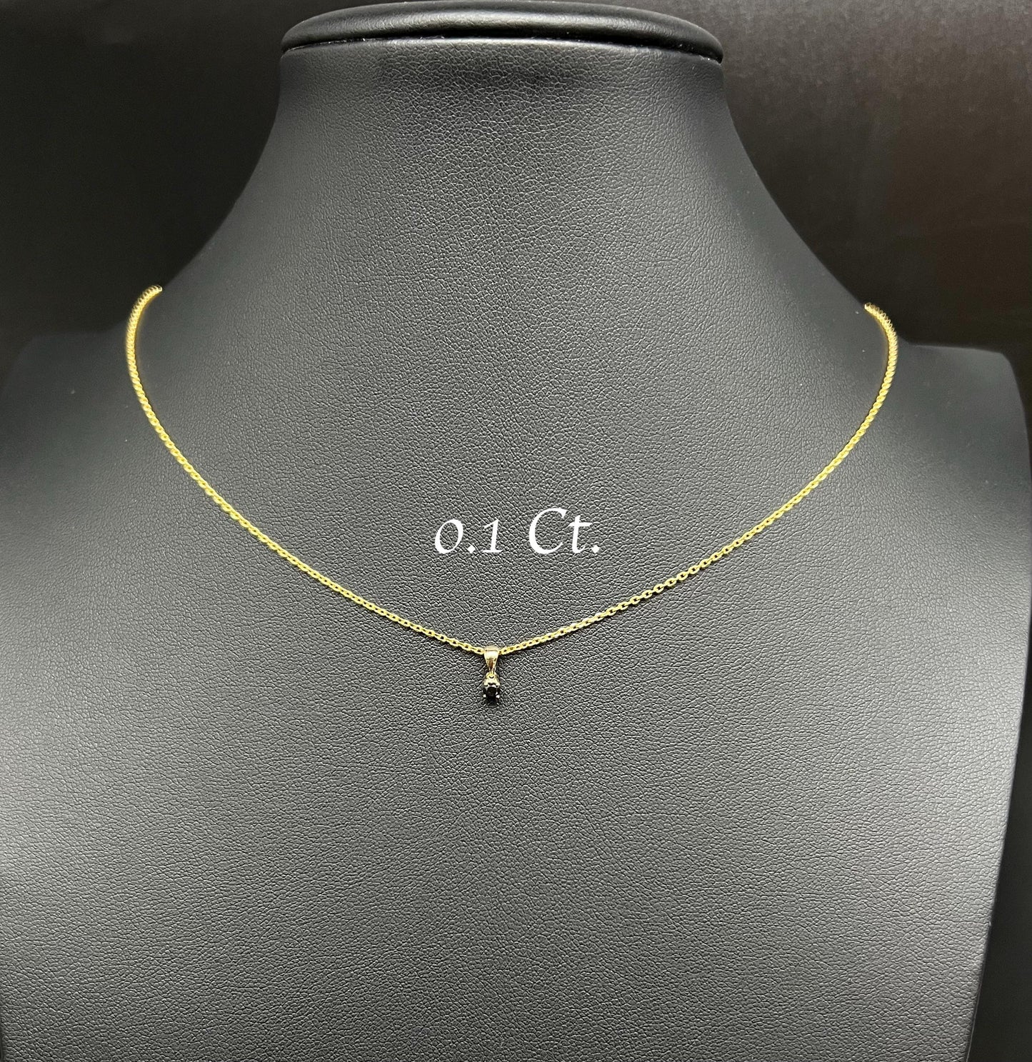 14k Solid Gold Natural Black Diamond Pendant, 14K Solid Gold 0.1 - 1.6 Carat Natural Diamond Necklace with 14K Solid White Gold Cable Chain