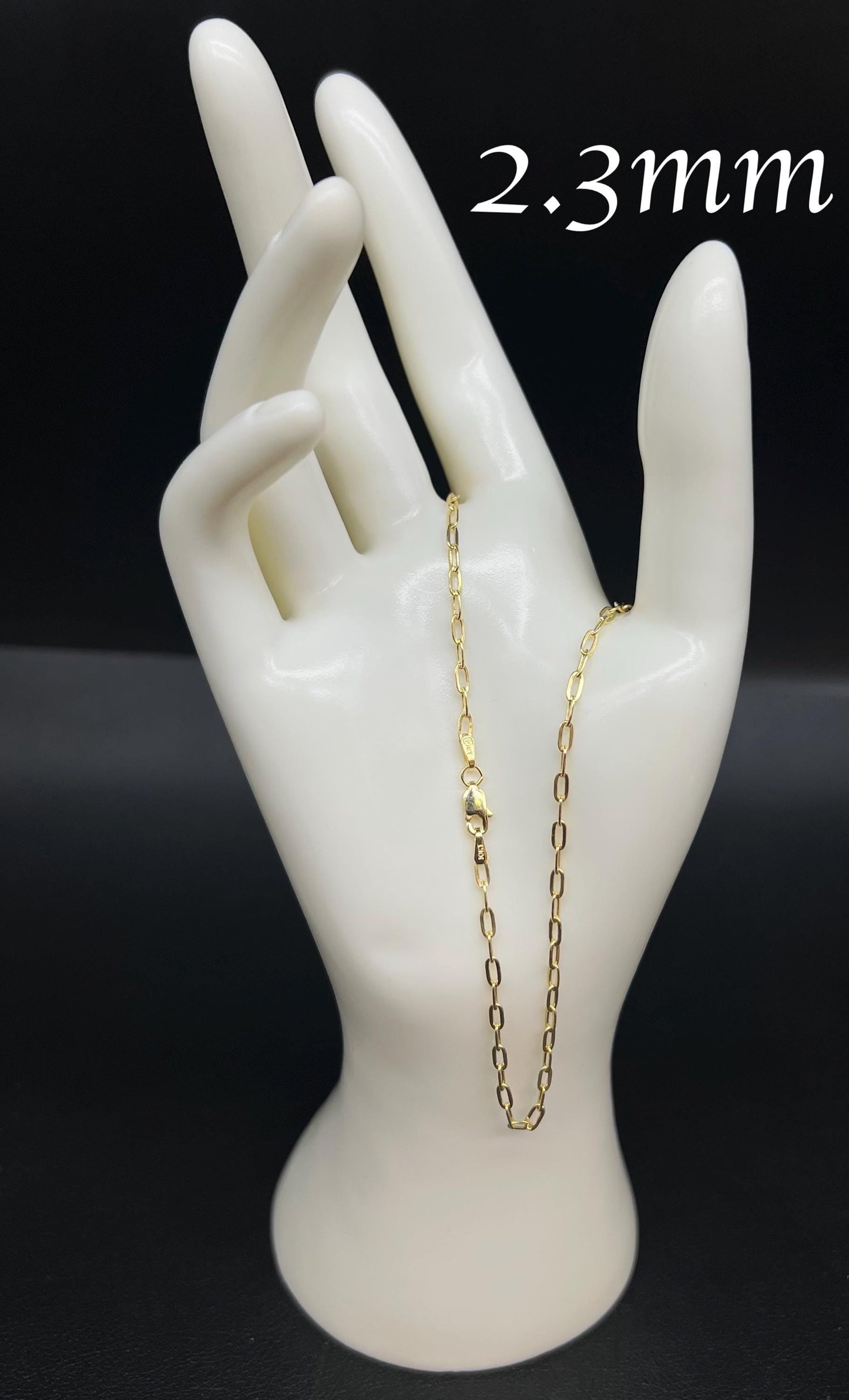 10K Real Yellow Gold Paperclip Chain Necklace and Bracelet,10k 2.3mm, 3mm, 4.5mm Real Gold, 10k Gold Paperclips Chain,10K Fancy Paperclips