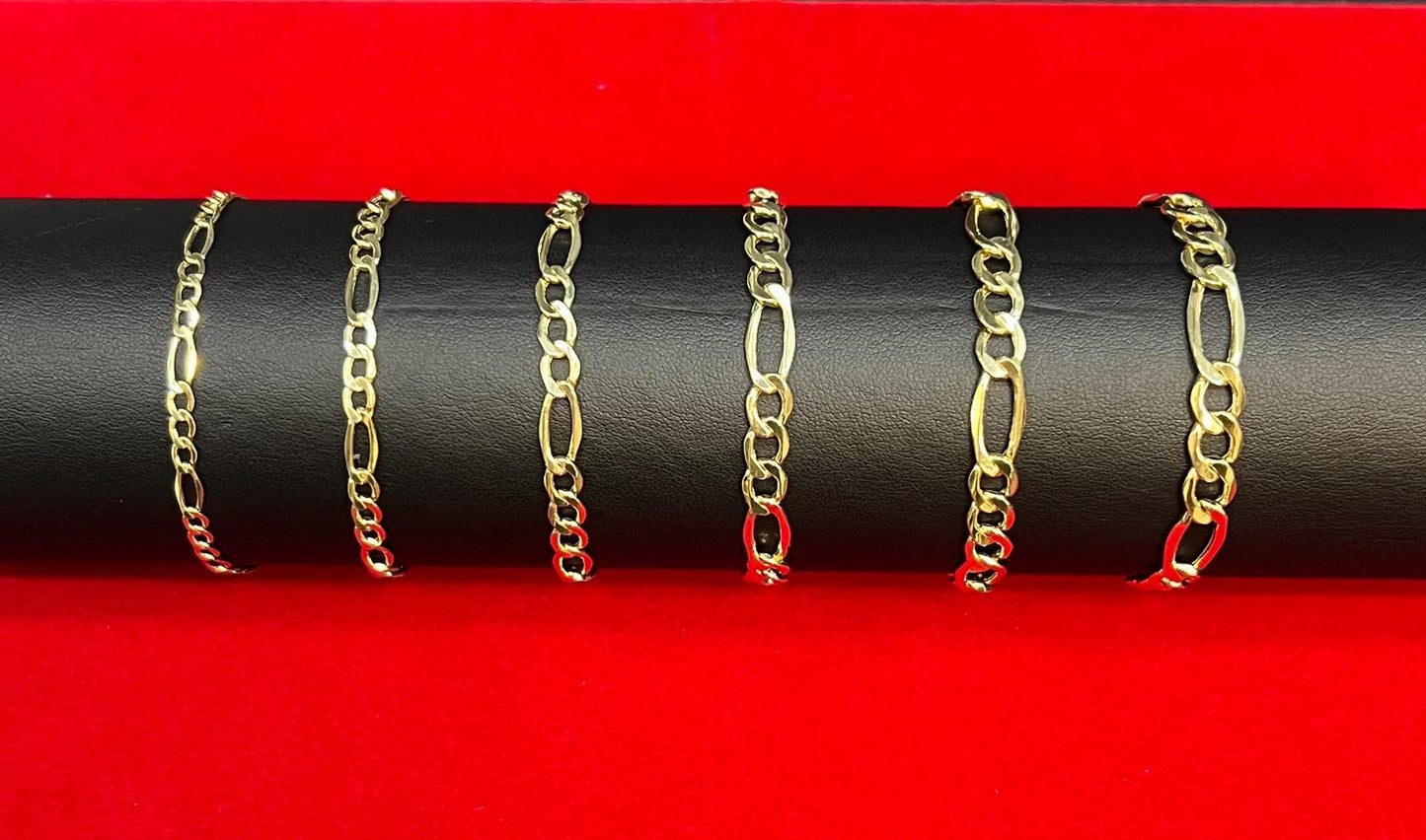 14K Gold Figaro Chain Bracelet,14k Real Gold Figaro Bracelet, 14k Real Gold Bracelet, Real 14k Gold Chain, Men and Women Bracelet