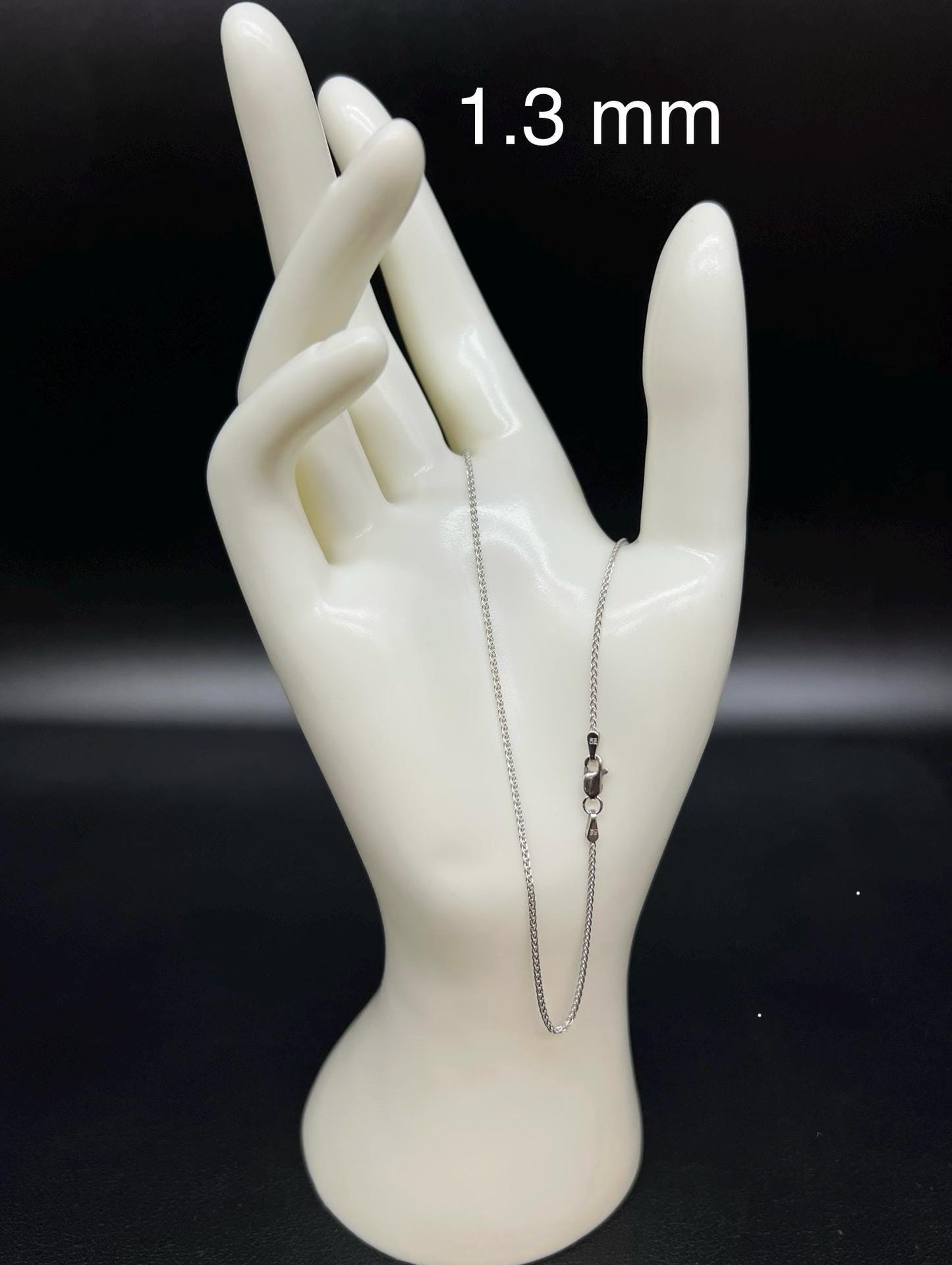 14K SOLID White Gold Wheat Chain Necklace, 14k Solid Gold 0.9mm - 2.1mm Wheat Chain ,14k Men and Women Wheat Chain, 14k Solid Gold Necklace