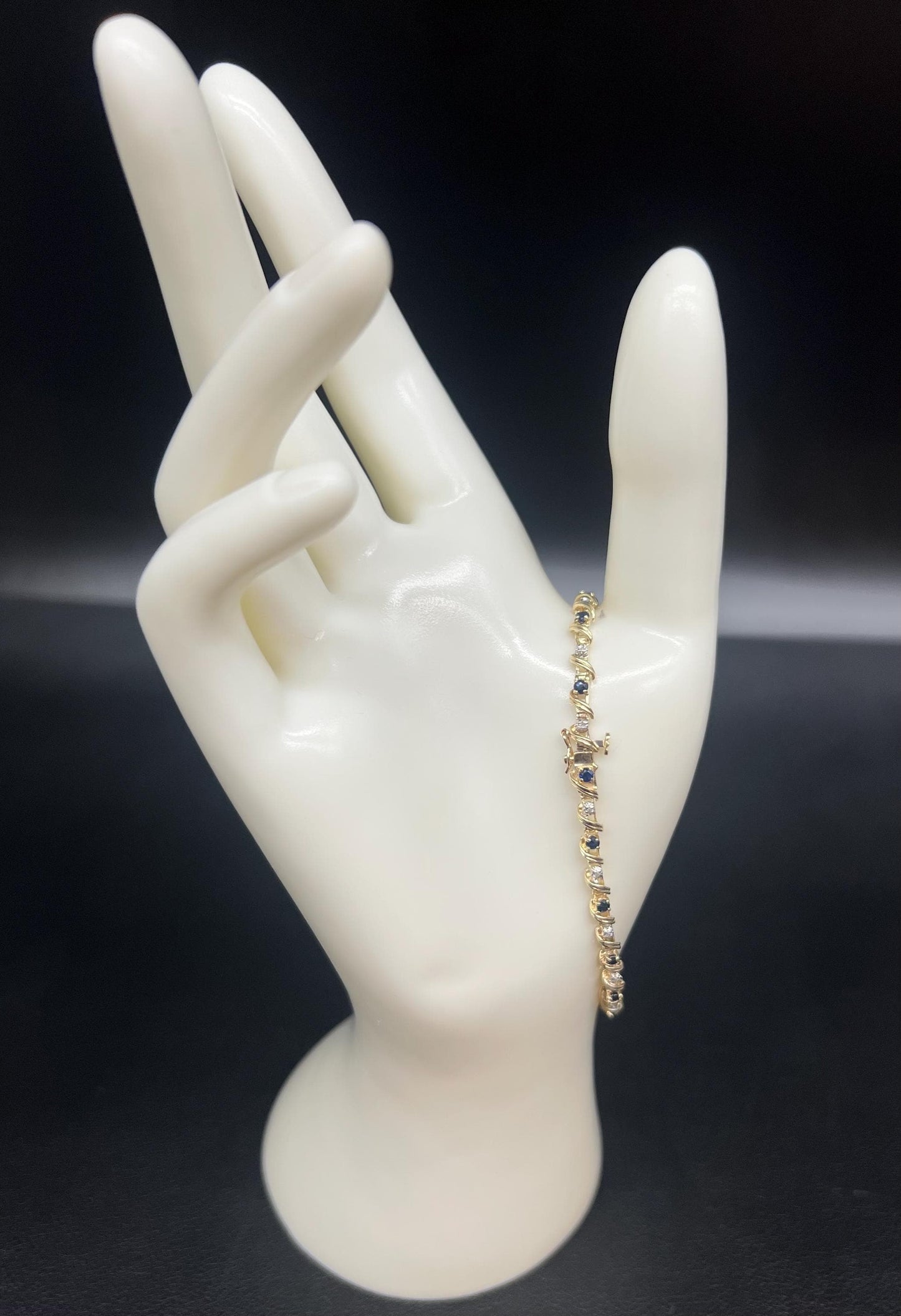 10k Real Solid Gold 1 ct. EMERALD Bracelet, 10k Real Solid Gold 1 ct. SAPPHIRE Bracelet, 10k Real Solid Gold 0.2 Ct Natural Diamond Bracelet