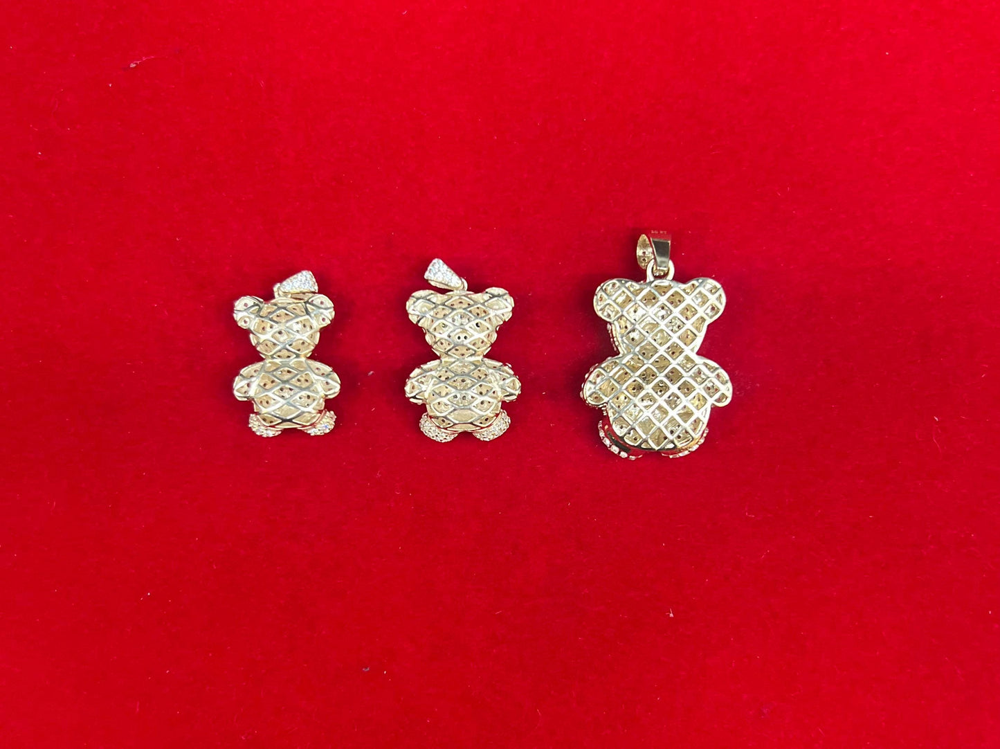 10k Real Gold Pendants Necklace,10K Real Gold Teddy Bear Charm,10k Real Miami Cuban Chain Necklace,10k Gold Chain, Bear