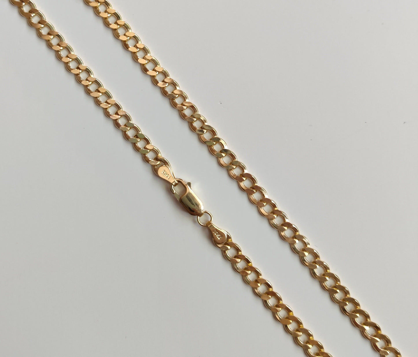 4.5 MM 10K Real Yellow Gold Cuban Curb Chain, Gold Chain Necklace Man and Woman,10k Gold Chain