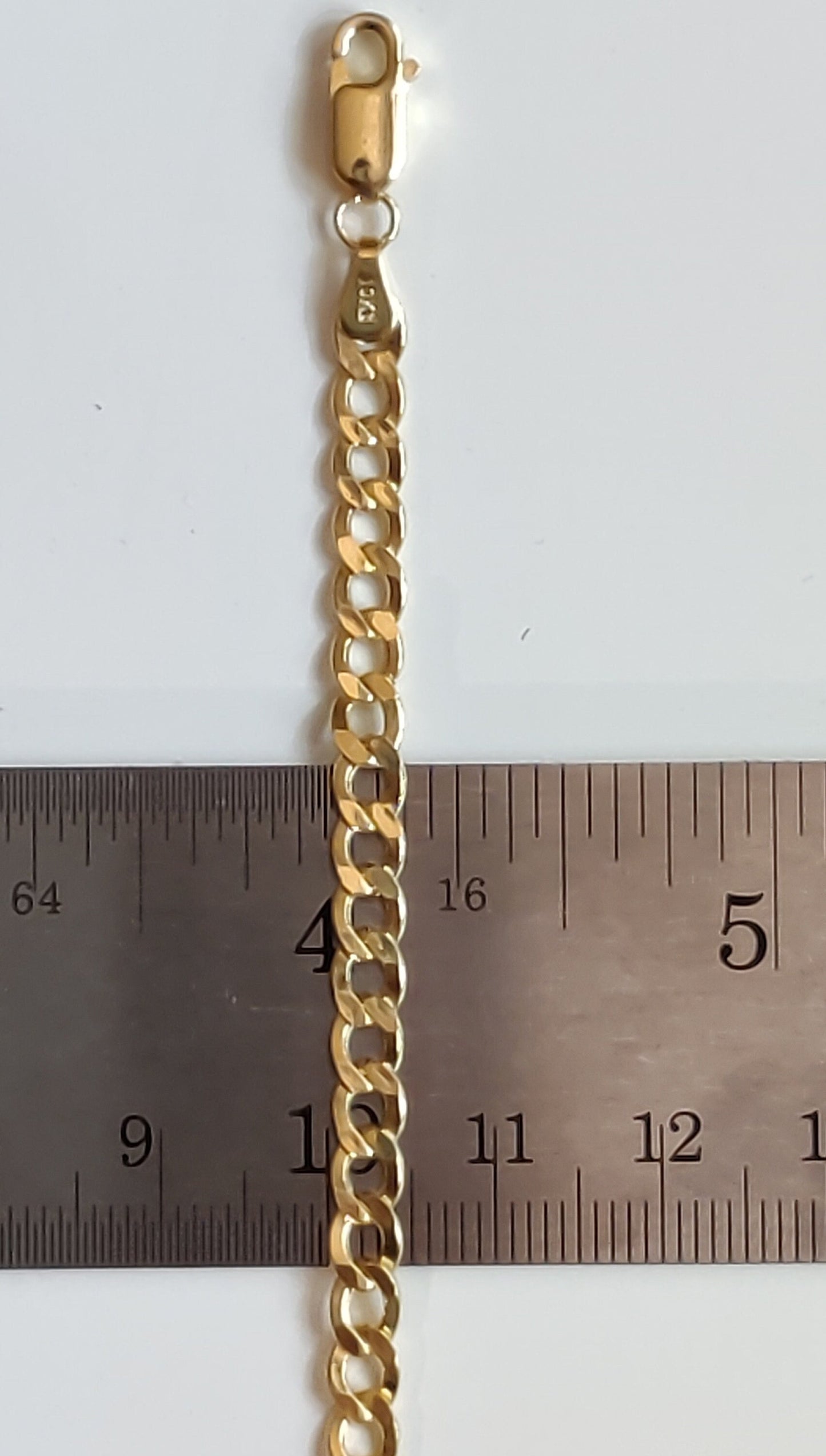 4.5 MM 10K Real Yellow Gold Cuban Curb Chain, Gold Chain Necklace Man and Woman,10k Gold Chain
