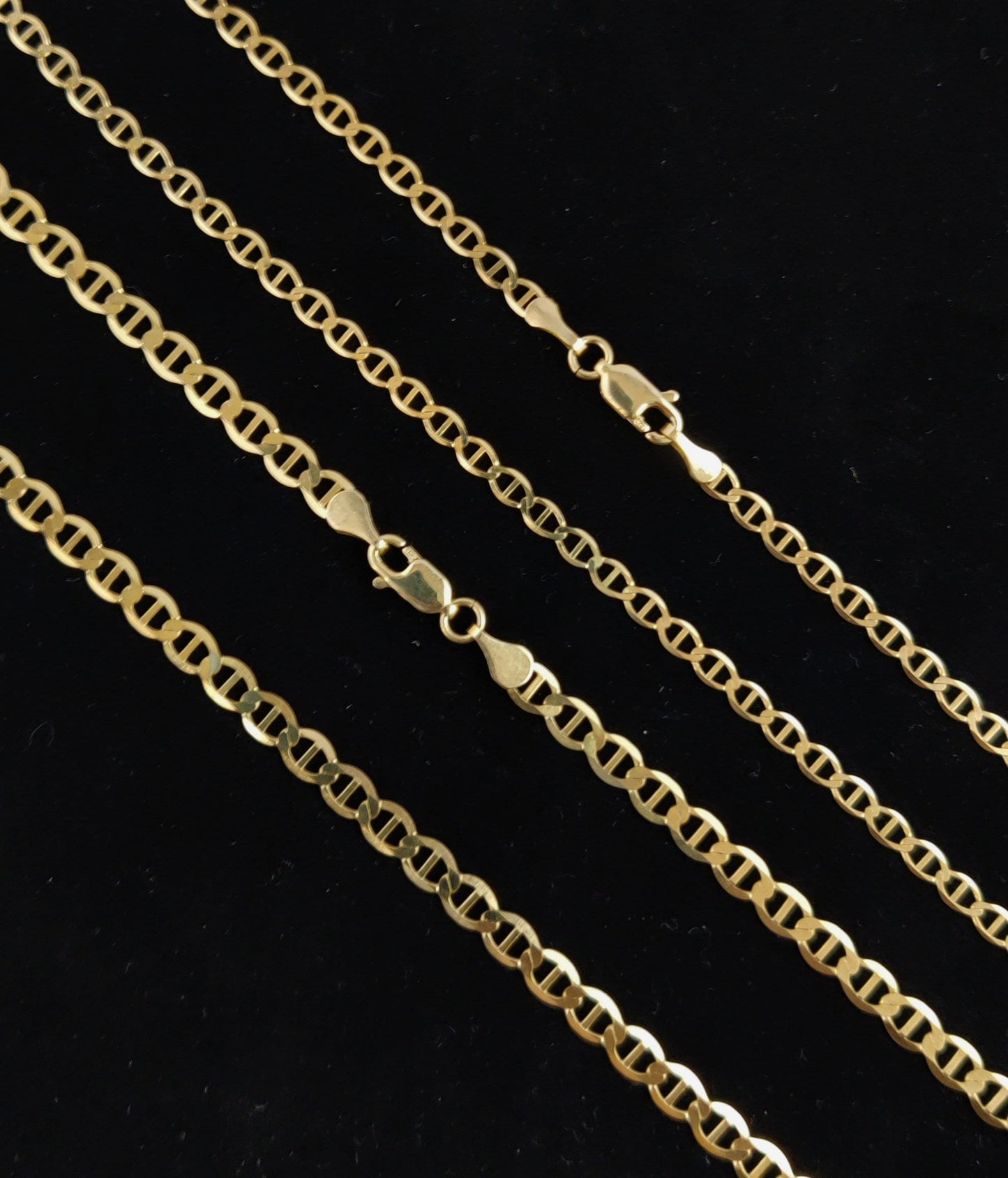 10K SOLID Mariner Anchor Chain,  Real Solid 10K Yellow Gold Necklace, Man and Woman,10k Solid Gold Chain ,10K Solid Gold Mariner Chain