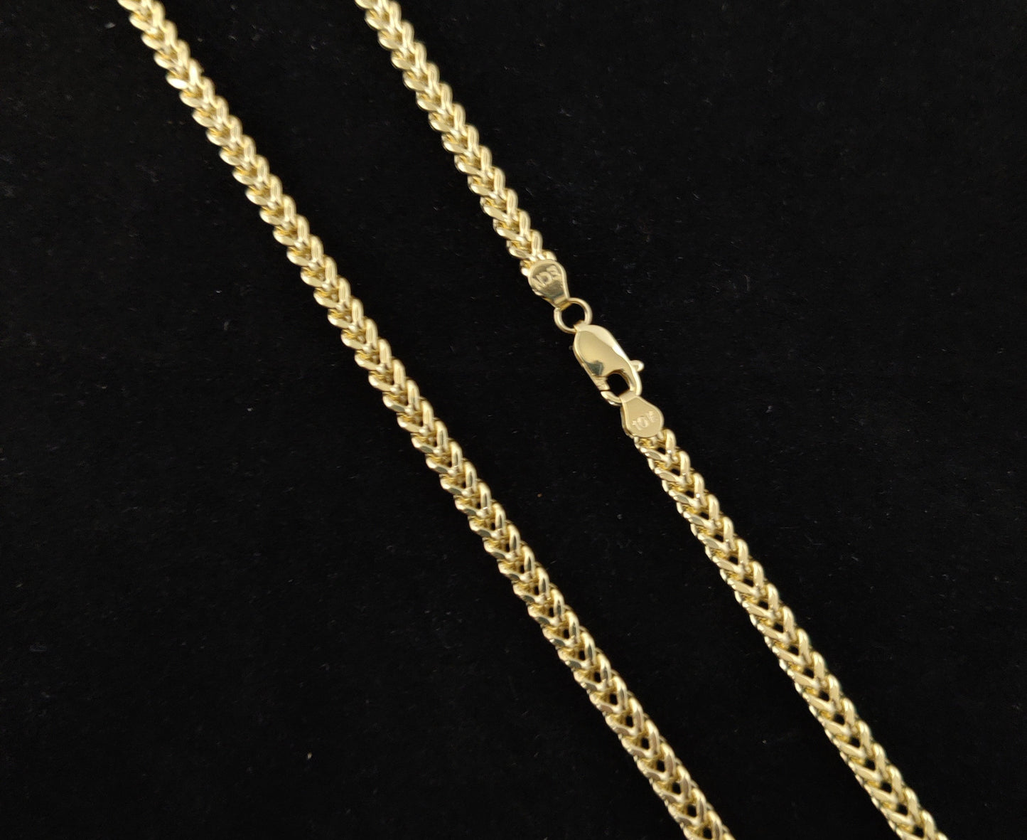 10K Real Semi Solid Gold Franco Chain Necklace, 18 inch Franco Chain, 4mm Real 10K Yellow Gold Franco Chain,10k Gold Chain,Franco Chain