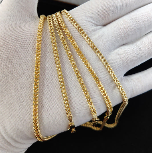 10K Real Semi Solid Gold Franco Chain Necklace, 16"-26" inch, 4mm Real 10K Yellow Gold Franco Chain,10k Gold Chain,Franco Chain