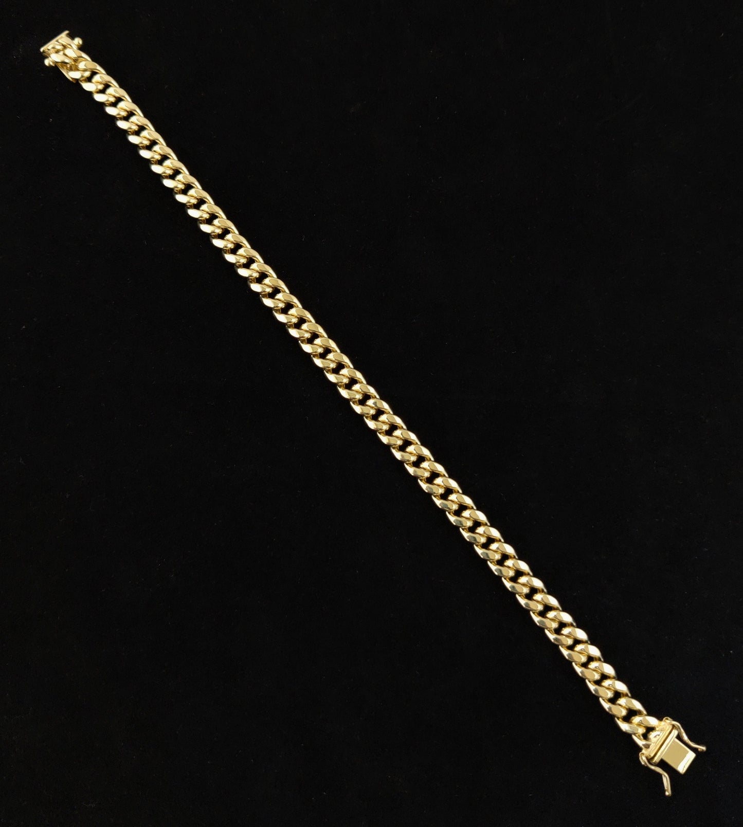 14k Yellow Gold 6.7mm Miami Cuban Chain Bracelet Box Clasp Lock Real 14K Yellow Gold, Men and Women,14k Gold Bracelet, 14k gold miami cuban