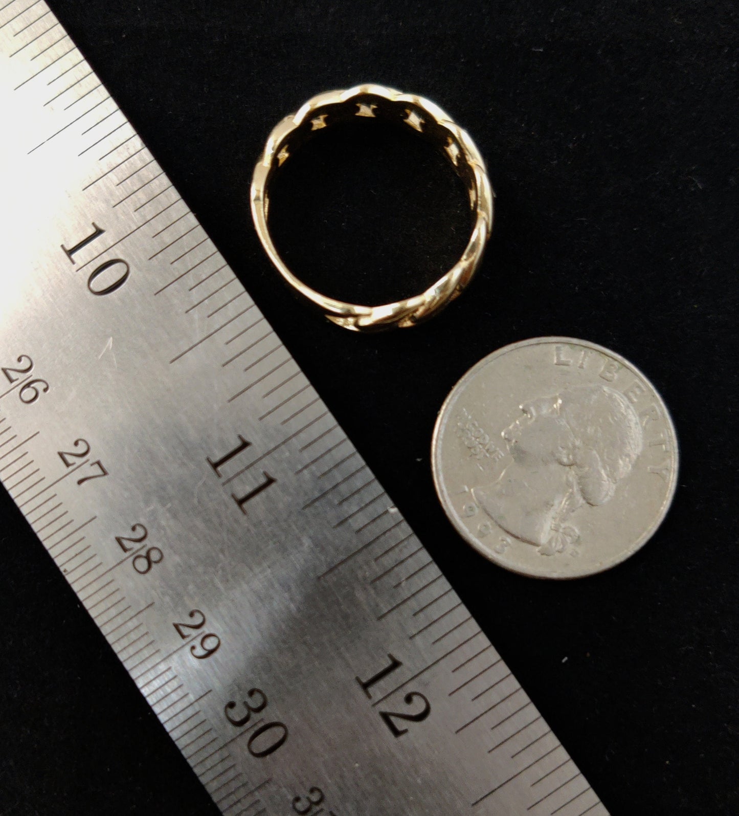 10k Real Yellow Gold Miami Cuban Chain Ring, 5.5mm 7.5mm 9.5mm, Solid 10K Gold Ring for Men and Women, 10k Solid Gold Miami Cuban Ring