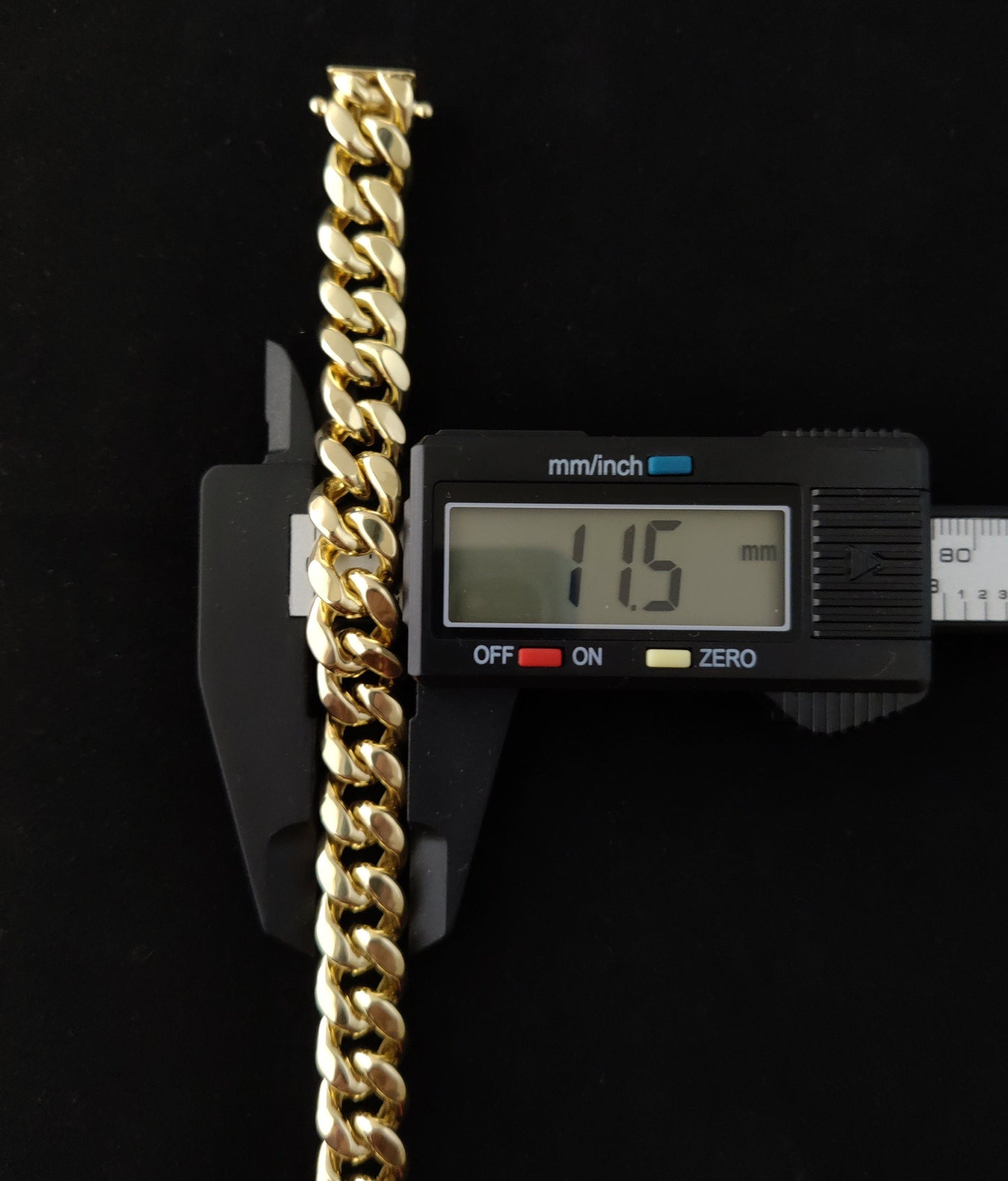 10k Yellow Gold 11.5mm Miami Cuban Chain Bracelet Box Clasp Lock Real 10K  Gold, Men and Women,10k Real Gold Bracelet, MIami Cuban Bracelet