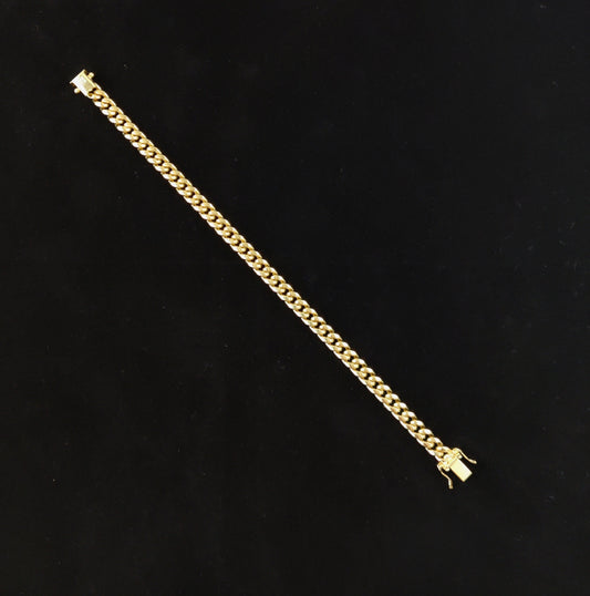 10k Yellow Gold 6.7mm Miami Cuban Chain Bracelet Box Clasp Lock Real 10K Yellow Gold, Men and Women,8 inches ,9 inches miami cuban bracelet