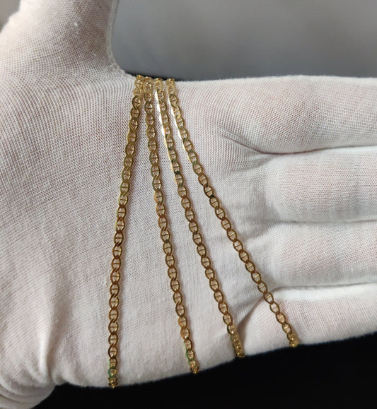 SOLID 10k Real Yellow Gold 3.2mm  Mariner Anchor Link Chain Necklace, Real Solid 10K Yellow Gold, 10k Gold Chain, Solid Mariner Anchor Chain