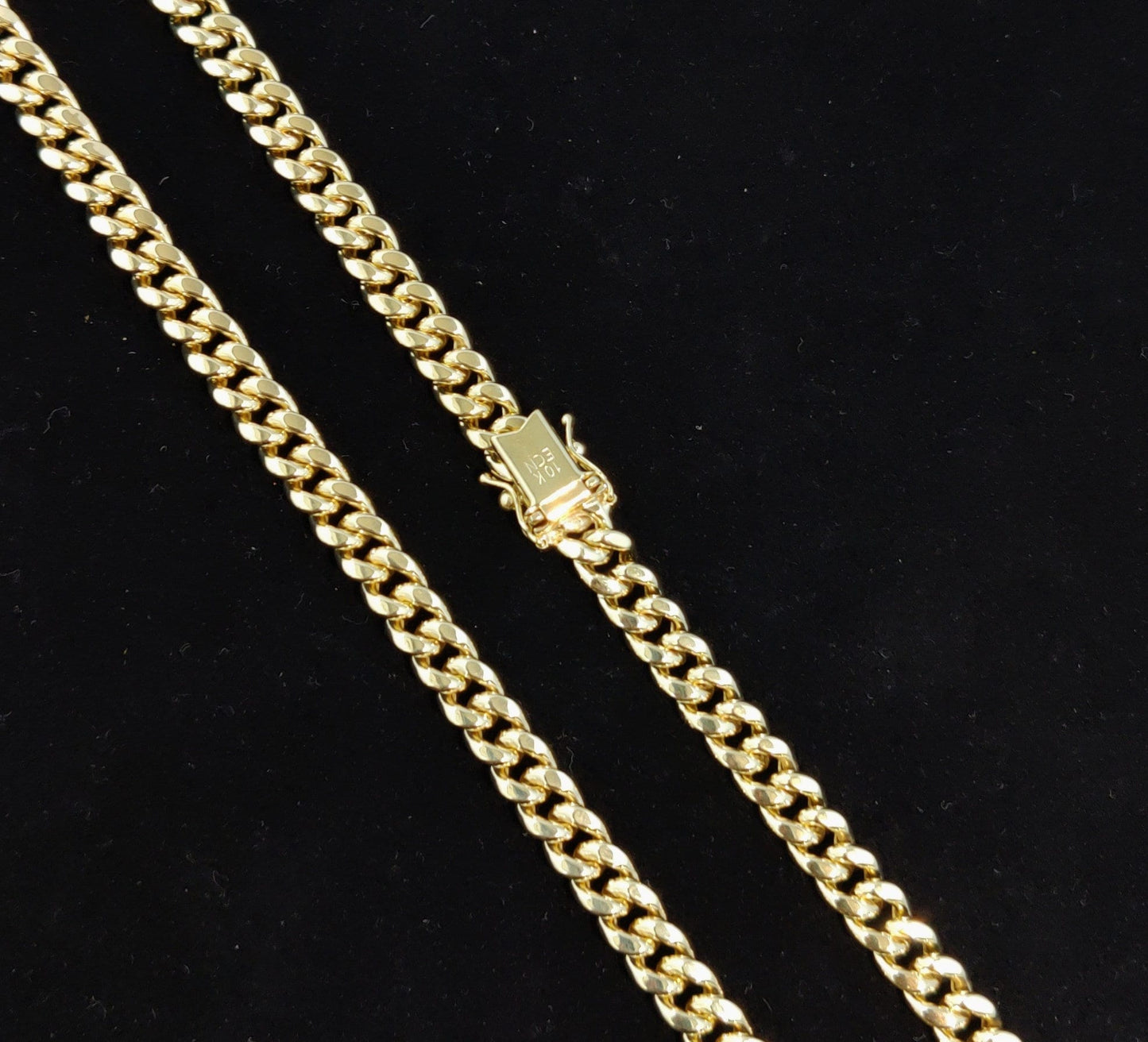 10k Real Gold Miami Cuban Link Chain Necklace 6.7mm 22 Inches Real 10K Yellow Gold,Man Gold Chain,Ladies Gold Chain, 10k Gold Chain