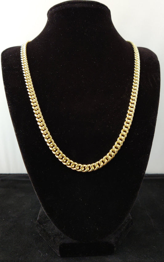 10k Real Gold Miami Cuban Link Chain Necklace 6.2mm 20 Inches Real 10K Yellow Gold,Man Gold Chain,Ladies Gold Chain, 10k Gold Chain