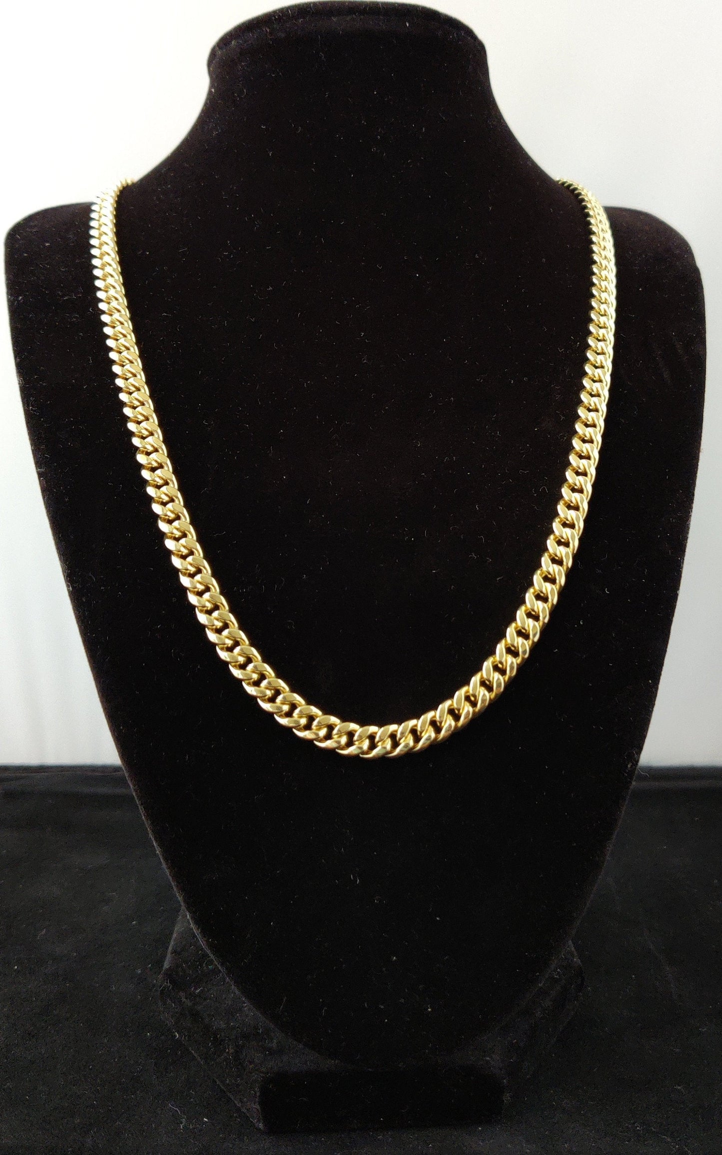 10k Real Gold Miami Cuban Link Chain Necklace 6.2mm 20 Inches Real 10K Yellow Gold,Man Gold Chain,Ladies Gold Chain, 10k Gold Chain