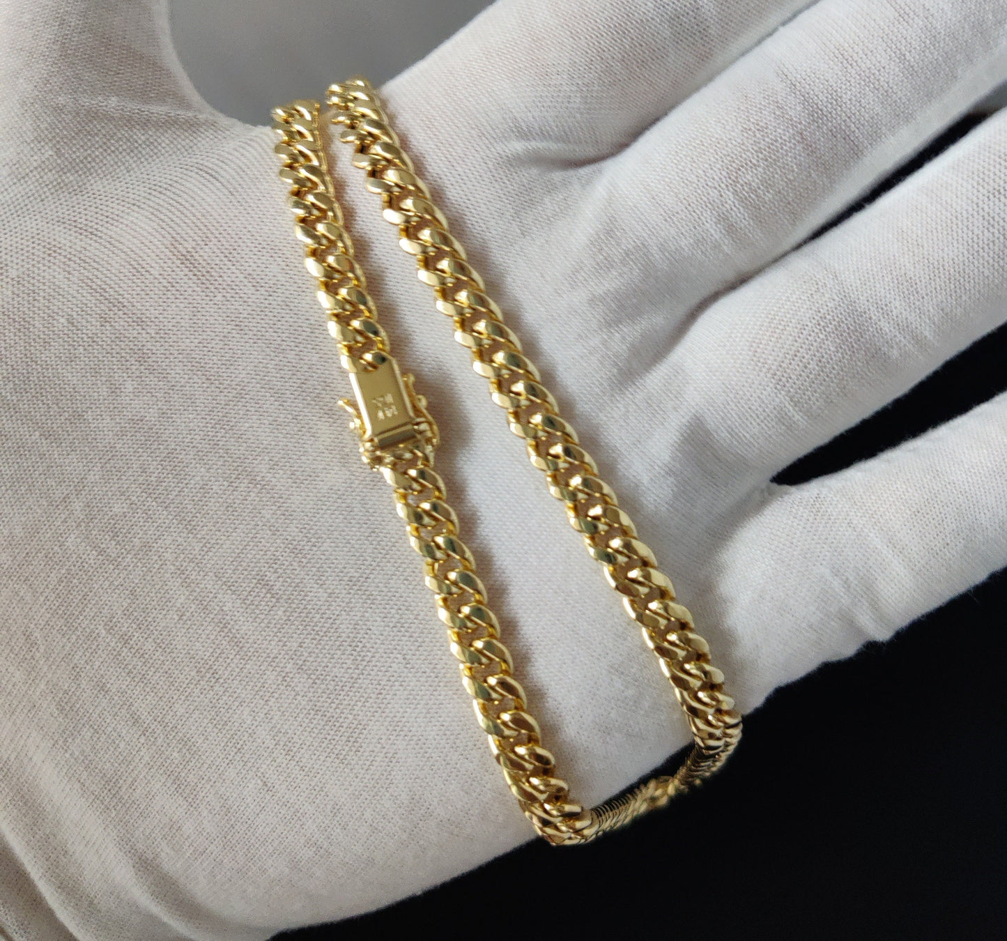 14k Real Gold Miami Cuban Link Chain Necklace 6.8mm Real 14K Yellow Gold,Man Gold Chain,Ladies Gold Chain, 14k Gold Chain