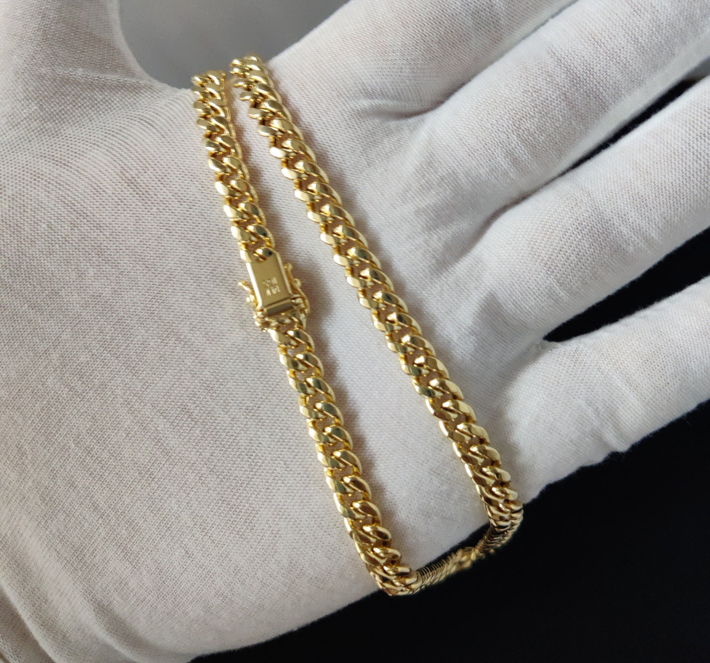 14k Real Gold Miami Cuban Link Chain Necklace 6.8mm Real 14K Yellow Gold,Man Gold Chain,Ladies Gold Chain, 14k Gold Chain