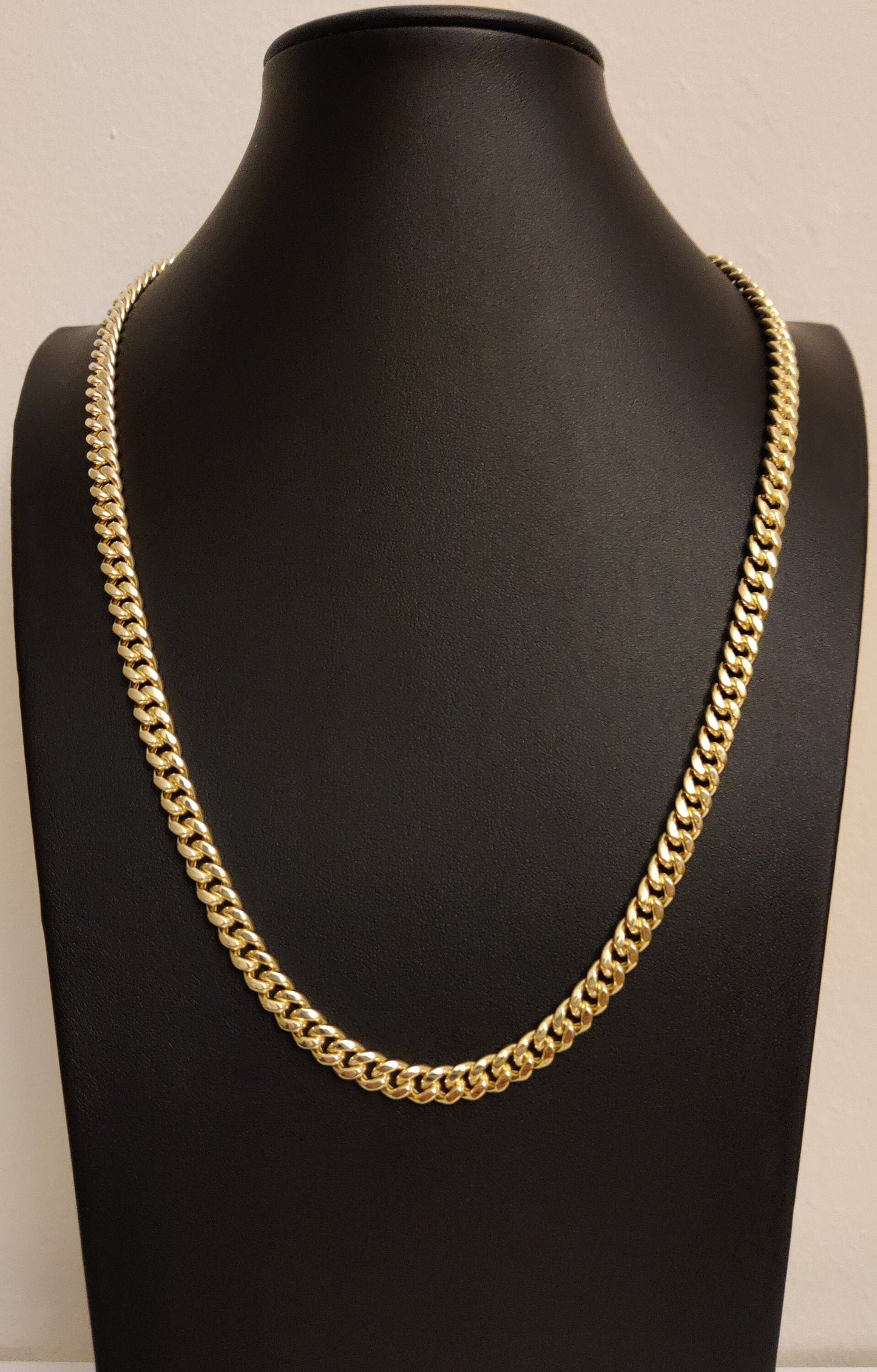 14k Real Gold Miami Cuban Link Chain Necklace 6.8mm 24 Inches Real 14K Yellow Gold,Man Gold Chain,Ladies Gold Chain, 14k Gold Chain