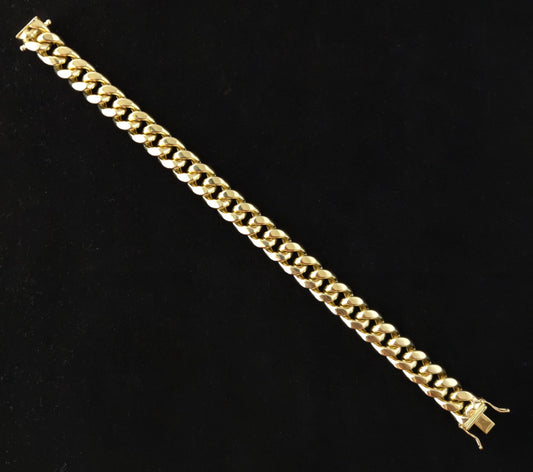 10k Yellow Gold 11.5mm Miami Cuban Chain Bracelet Box Clasp Lock Real 10K  Gold, Men and Women,10k Real Gold Bracelet, MIami Cuban Bracelet