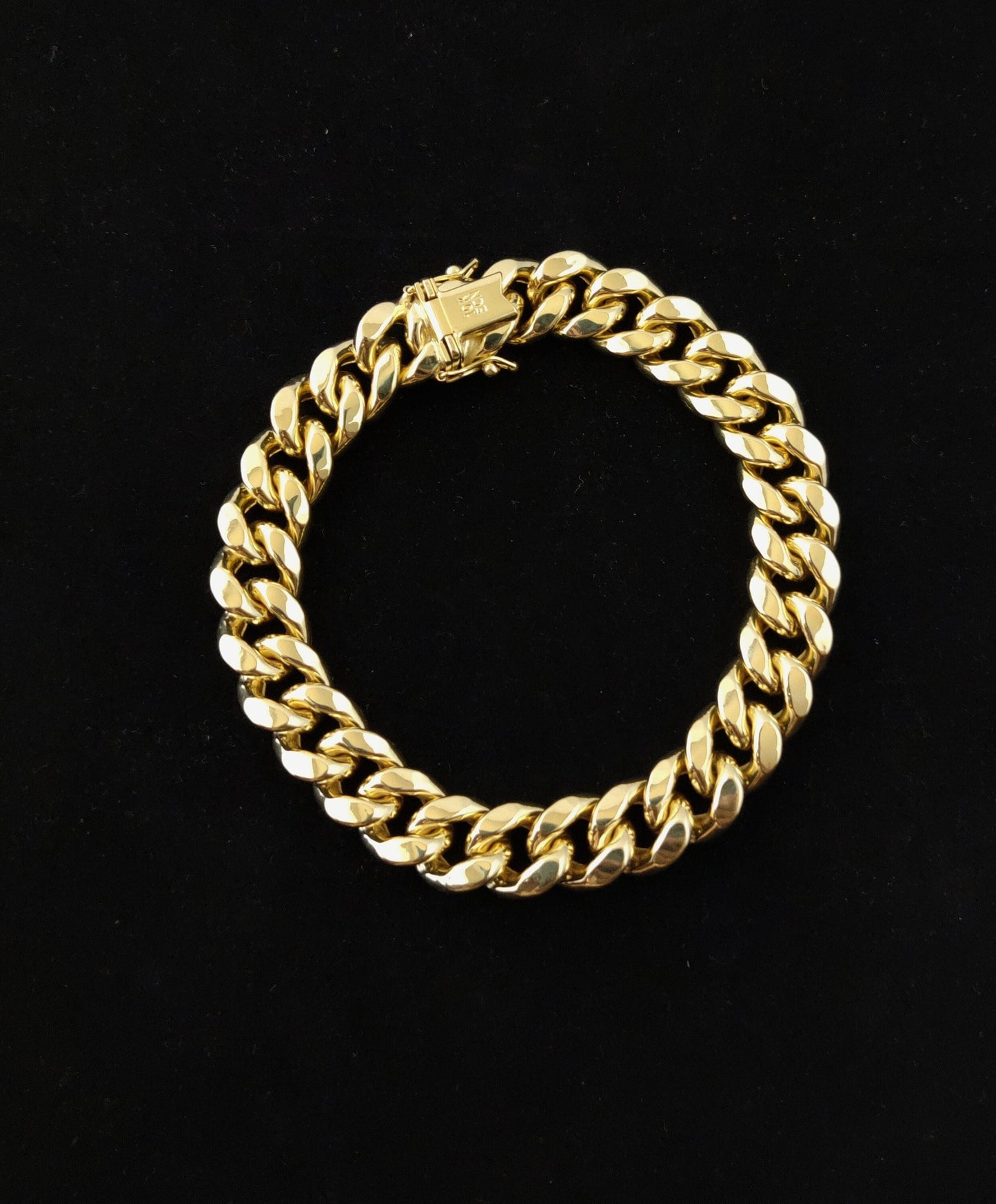 10k Yellow Gold 11.5mm Miami Cuban Chain Bracelet Box Clasp Lock Real 10K  Gold, Men and Women,10k Real Gold Bracelet, MIami Cuban Bracelet