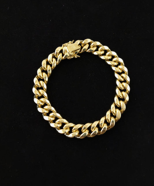 10k Yellow Gold 11.5mm Miami Cuban Chain Bracelet Box Clasp Lock Real 10K  Gold, Men and Women,10k Real Gold Bracelet, MIami Cuban Bracelet