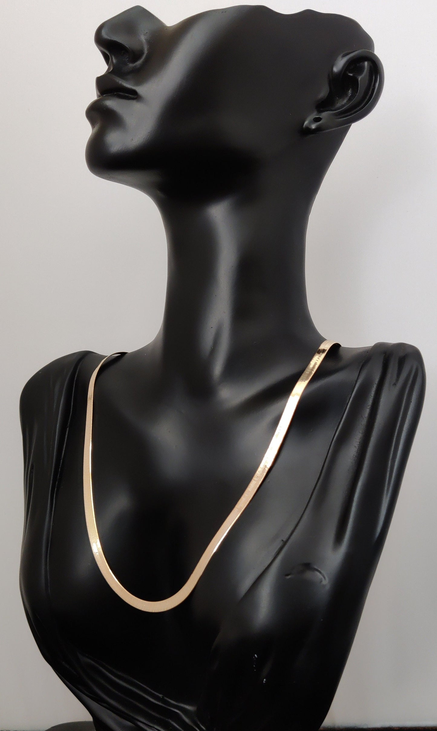 10k Solid Gold Herringbone Chain Necklace, Ladies Flat Chain Necklace, Herringbone Real Gold Chain,  Herringbone Necklace,10k gold chain