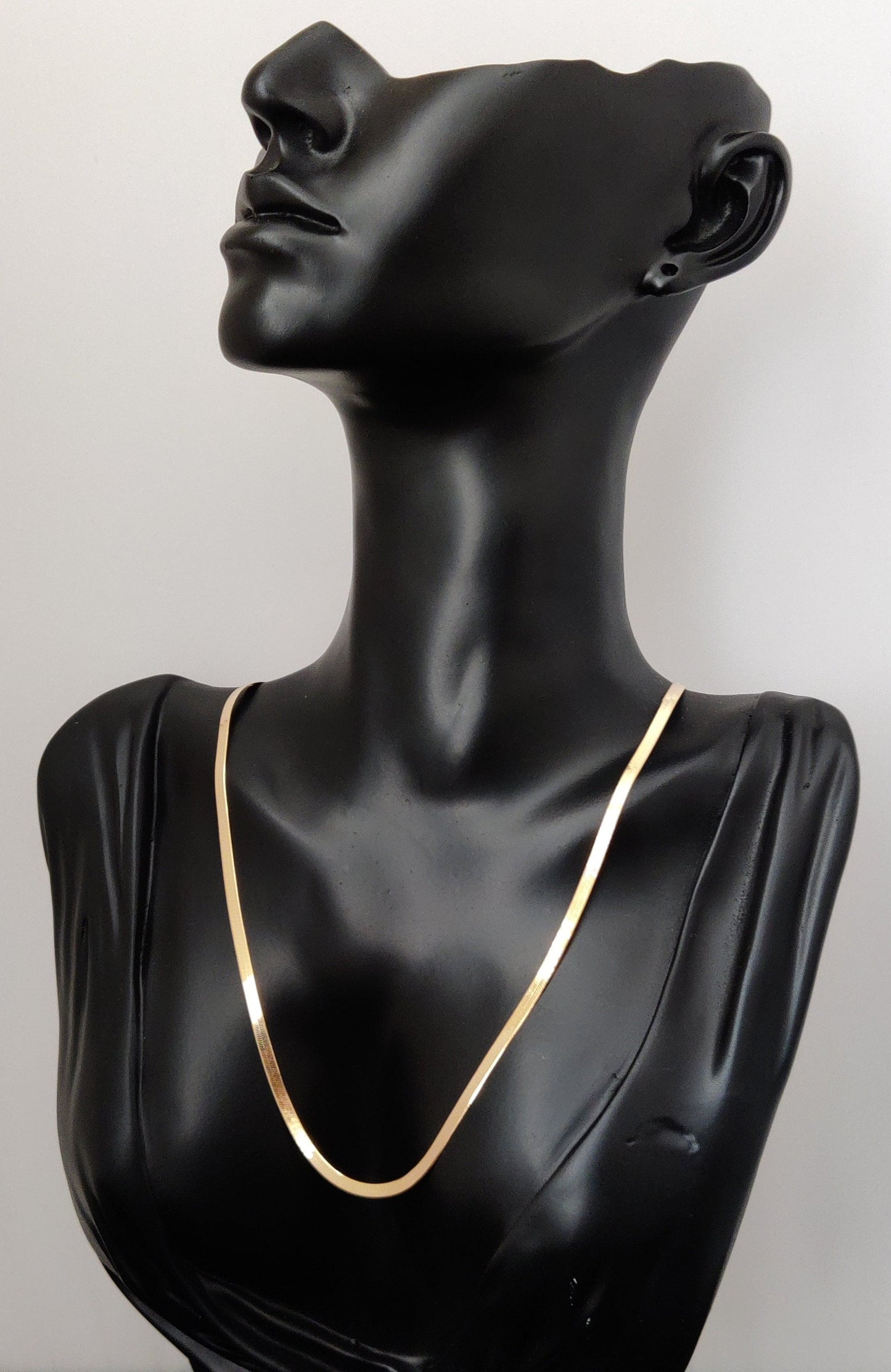 10k Solid Gold Herringbone Chain Necklace, Ladies Flat Chain Necklace, Herringbone Real Gold Chain,  Herringbone Necklace,10k gold chain